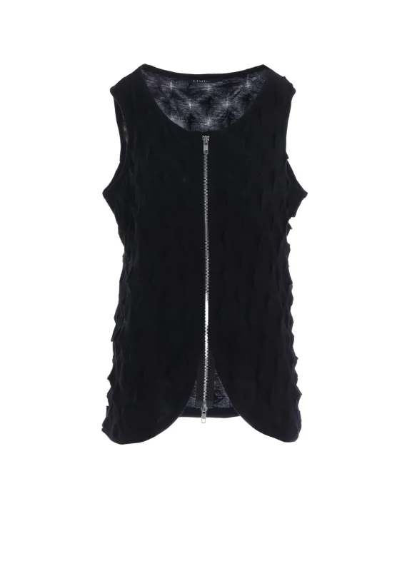 3D LINK STITCH ROUND HEM SLEEVELESS TEE sold by Yohji Yamamoto