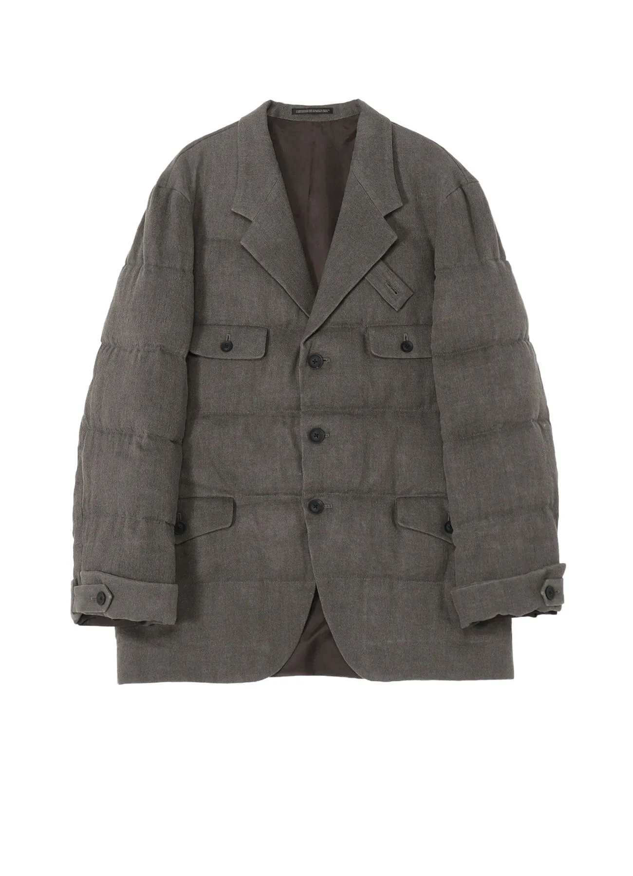 SILK LINEN INKED 3 BUTTONS HORIZONTAL PADDED JACKET sold by Yohji Yamamoto