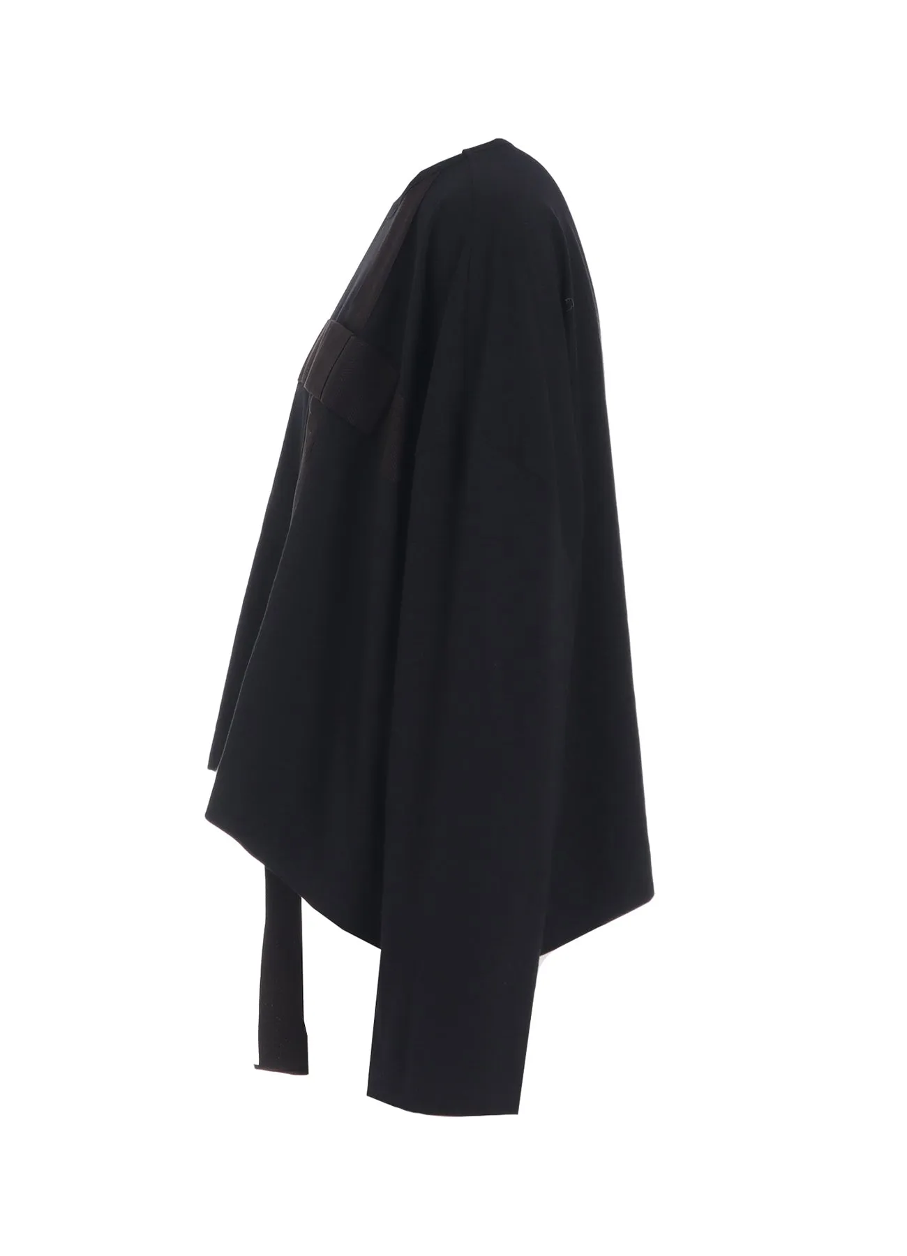 RIBBON TAPE DETAIL LONG-SLEEVE LONG T-SHIRT sold by Yohji Yamamoto product image thumbnail 3