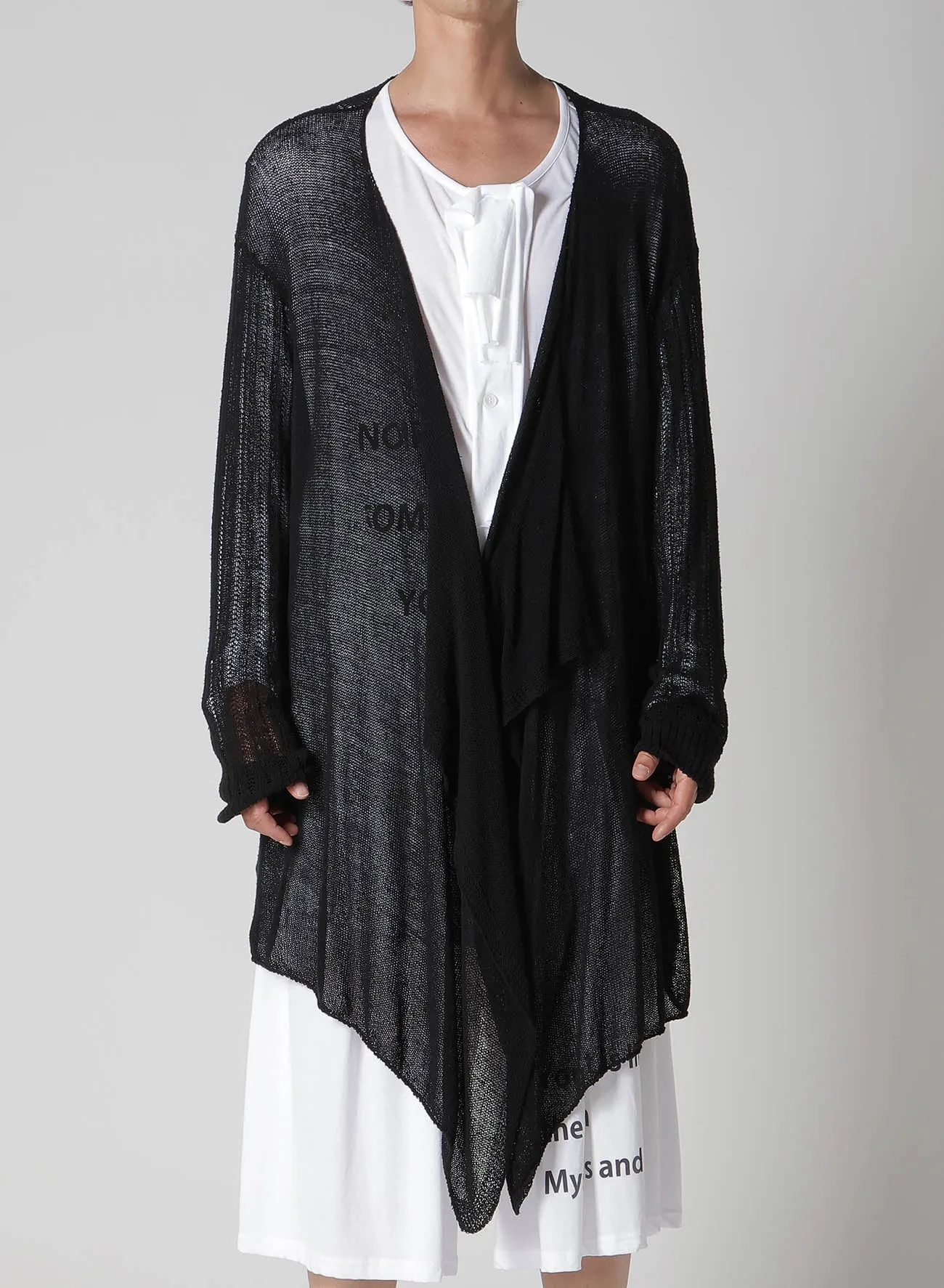 PS+POST STITCH DRAPE DETAIL CARDIGAN sold by Yohji Yamamoto product image thumbnail 3
