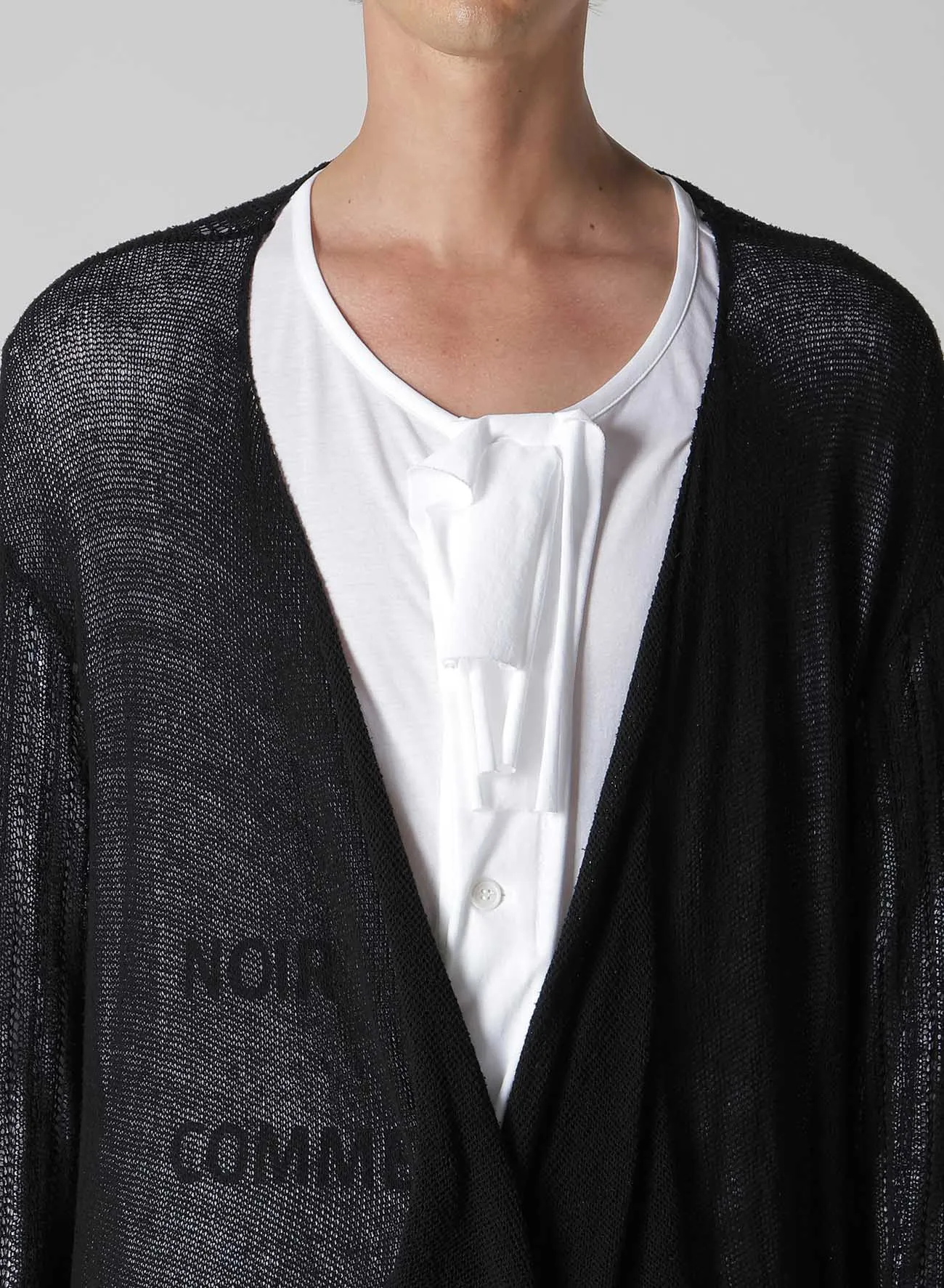 PS+POST STITCH DRAPE DETAIL CARDIGAN sold by Yohji Yamamoto product image thumbnail 4