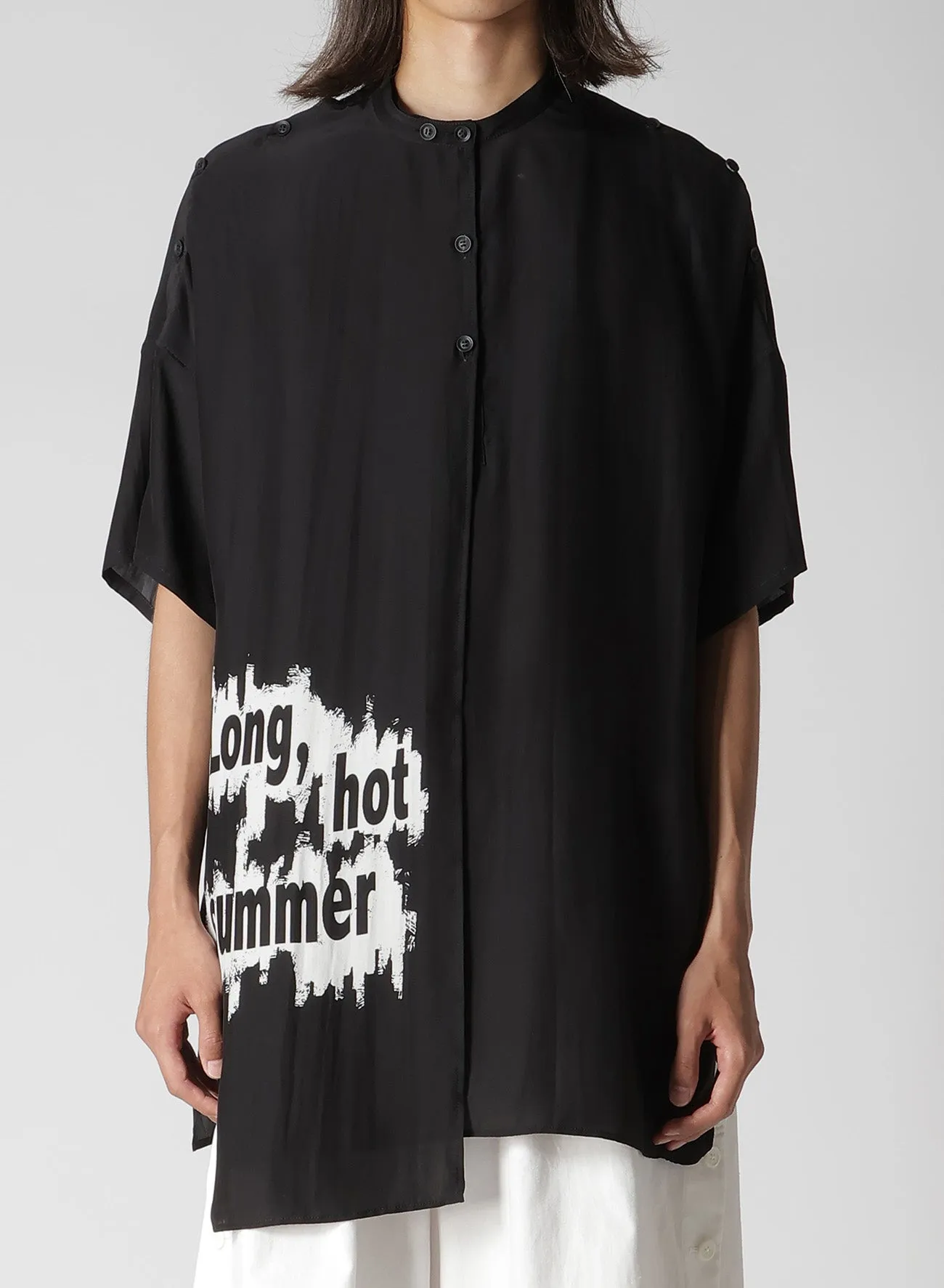 LONG HOT SUMMER DOUBLE COVERED SHORT SLEEVE BLOUSE sold by Yohji Yamamoto product image thumbnail 3