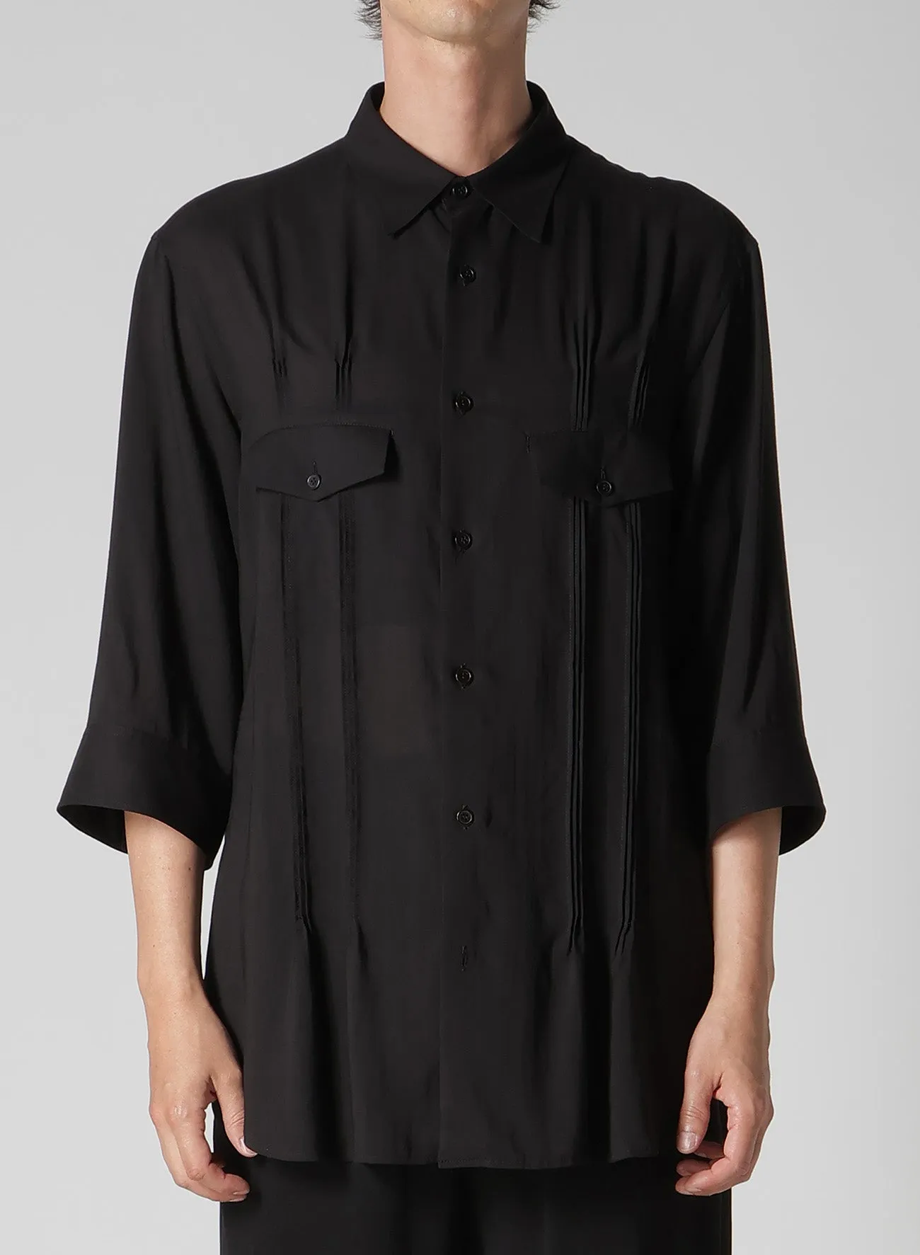 CELLULOSE LAWN PIN TUCK SHORT SLEEVE BLOUSE sold by Yohji Yamamoto product image thumbnail 2