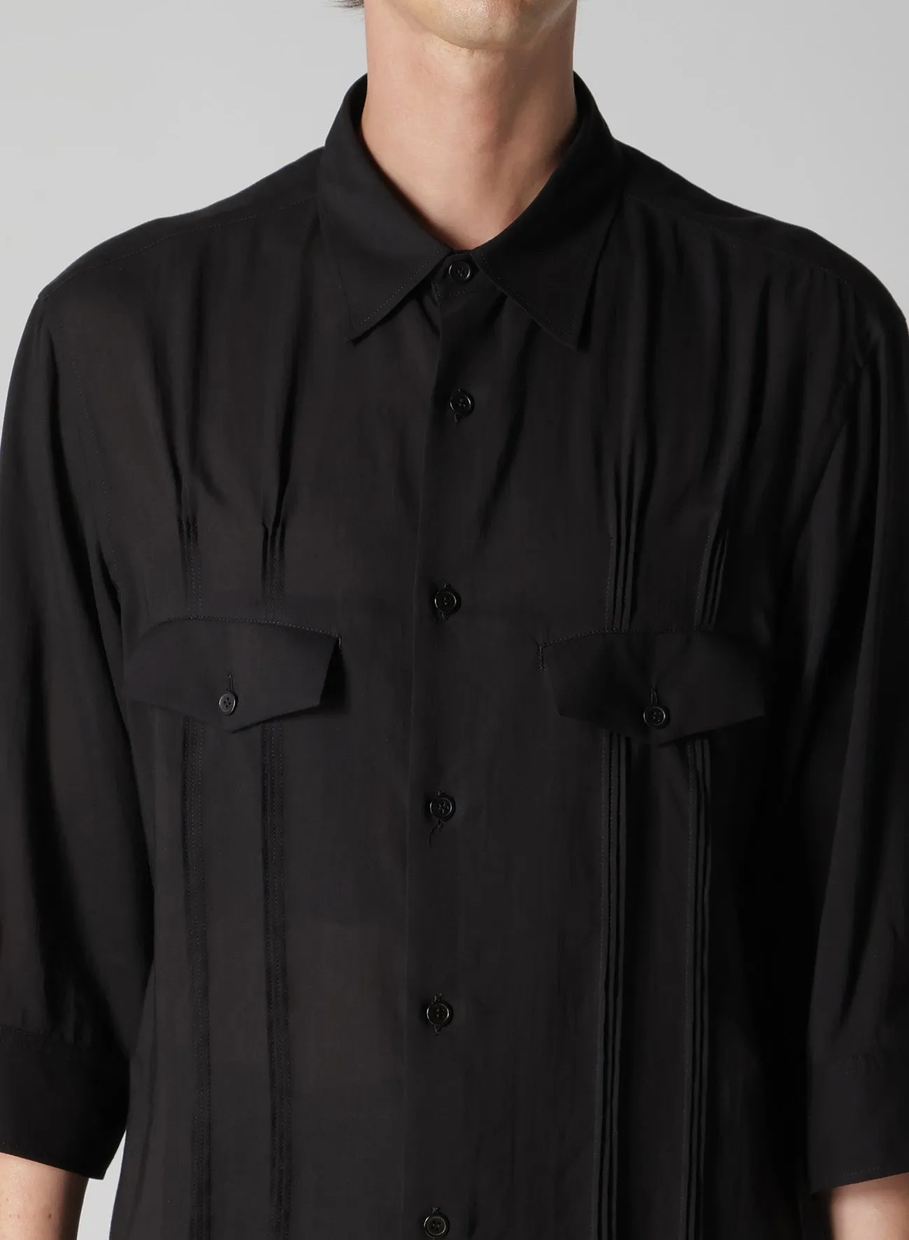 CELLULOSE LAWN PIN TUCK SHORT SLEEVE BLOUSE sold by Yohji Yamamoto product image thumbnail 3