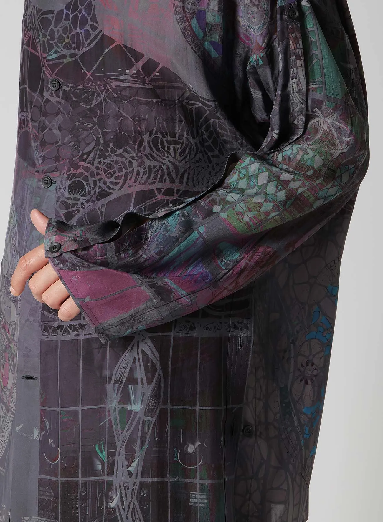 BAROQUE PATTERN COLLARLESS BLOUSE sold by Yohji Yamamoto product image thumbnail 5