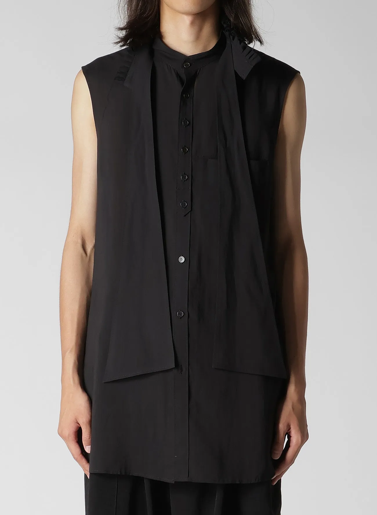CELLULOSE LAWN RUFFED SPARE COLLAR BLOUSE sold by Yohji Yamamoto product image thumbnail 2
