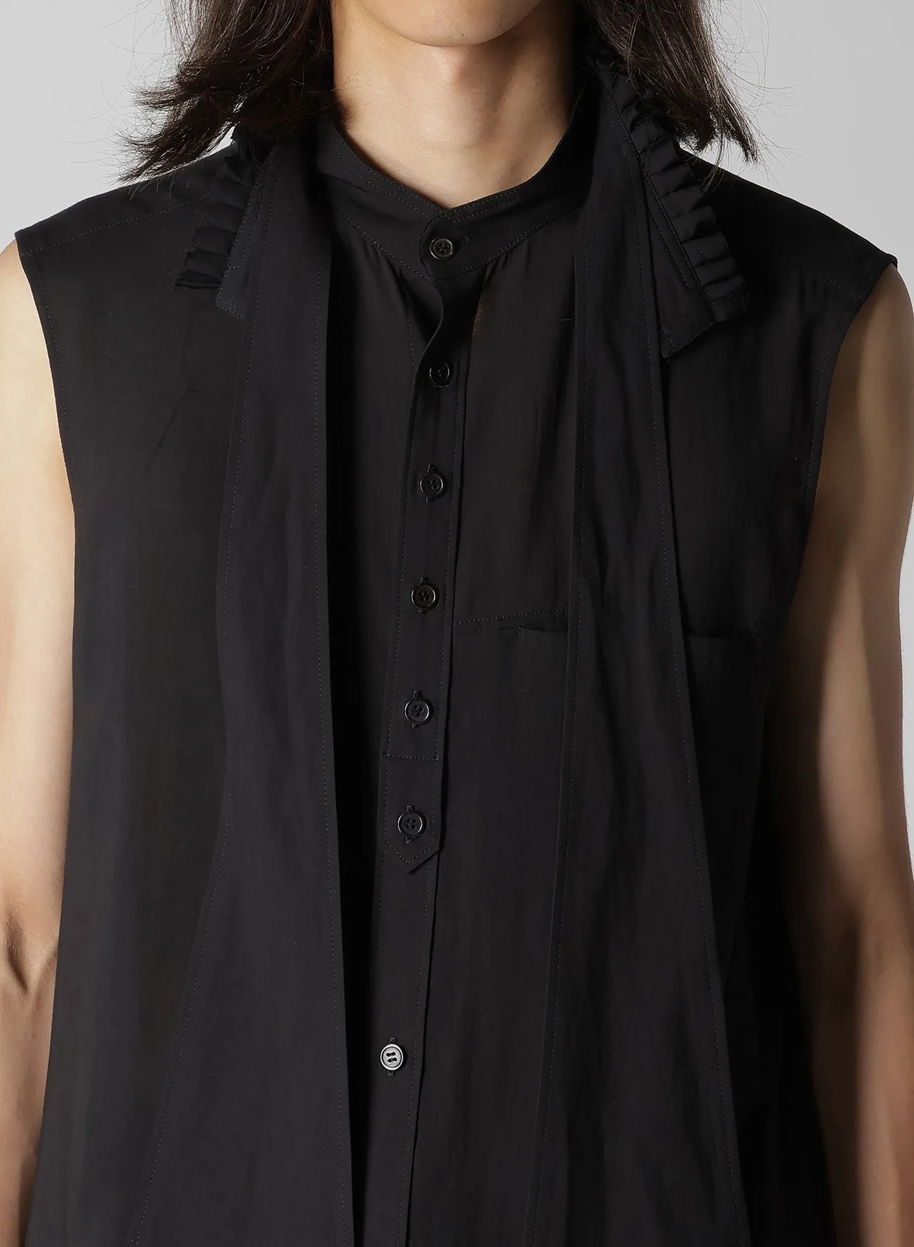 CELLULOSE LAWN RUFFED SPARE COLLAR BLOUSE sold by Yohji Yamamoto product image thumbnail 3