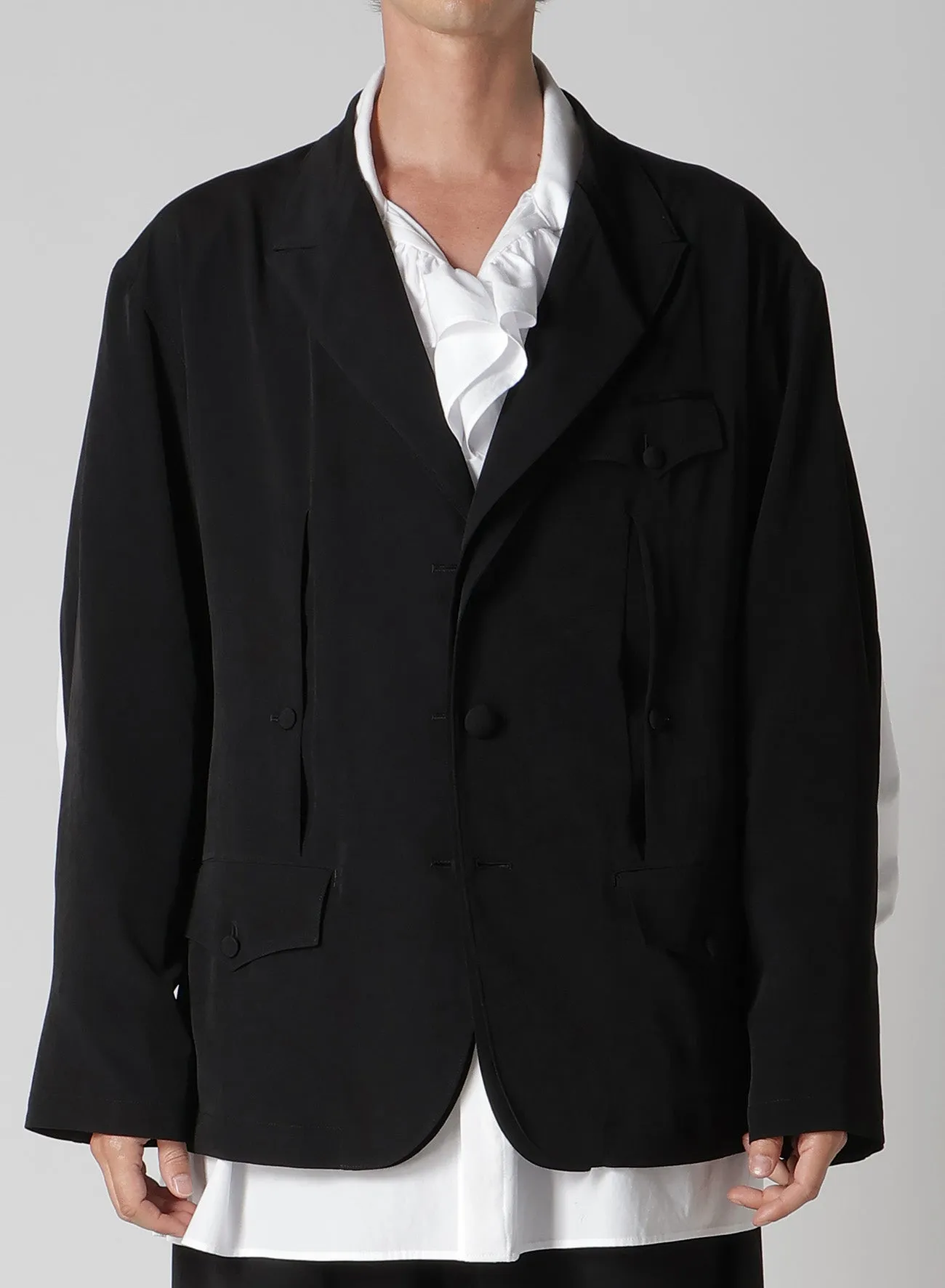 TA TUXEDO FRONT AND BACK OPENED LAPEL JACKET sold by Yohji Yamamoto product image thumbnail 2