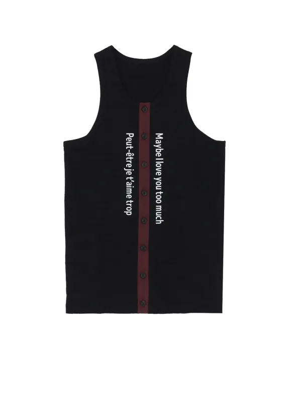 PLAIN STITCH FRONT BUTTON TANK A made by Yohji Yamamoto