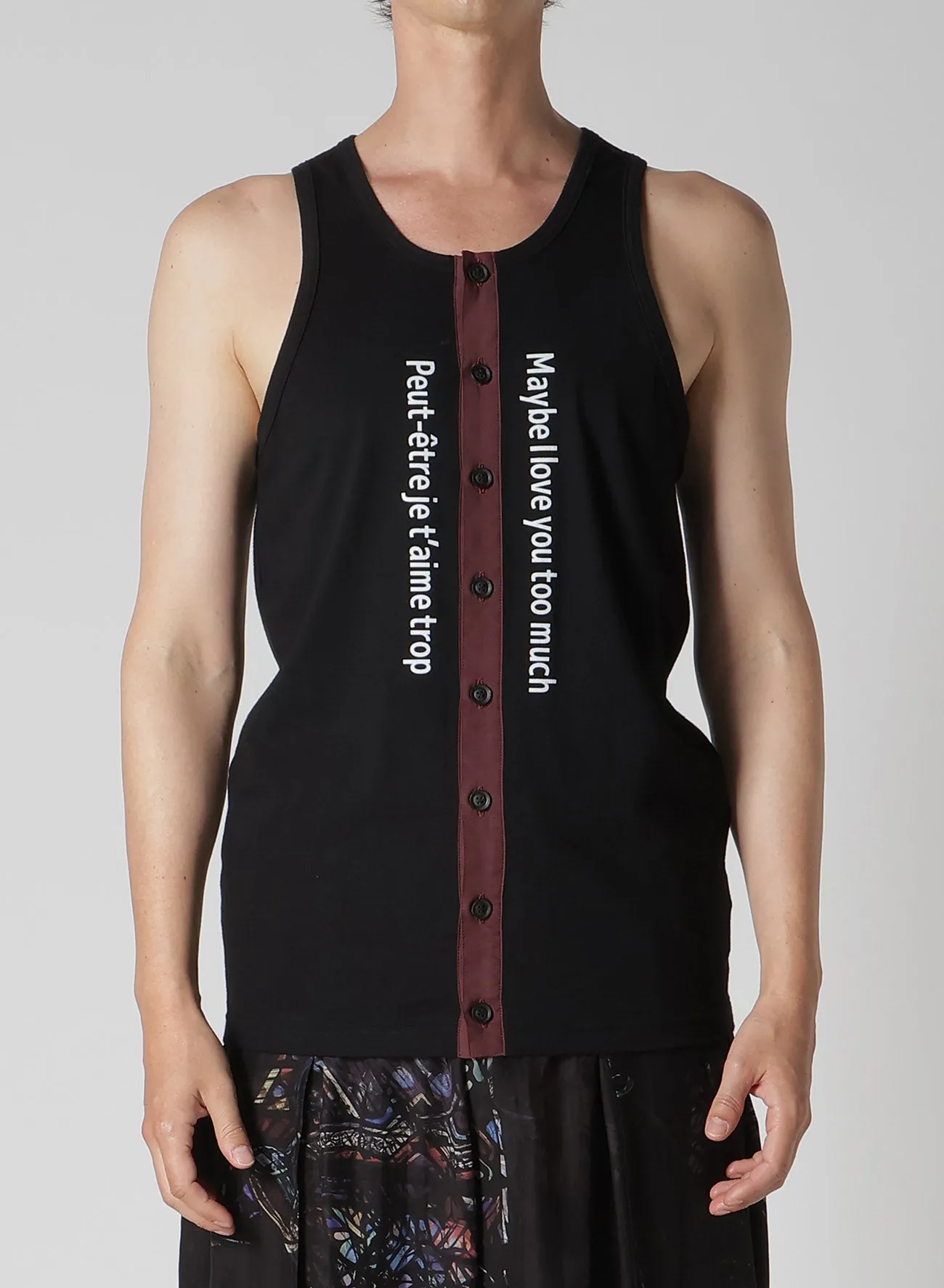 PLAIN STITCH FRONT BUTTON TANK A sold by Yohji Yamamoto product image thumbnail 3