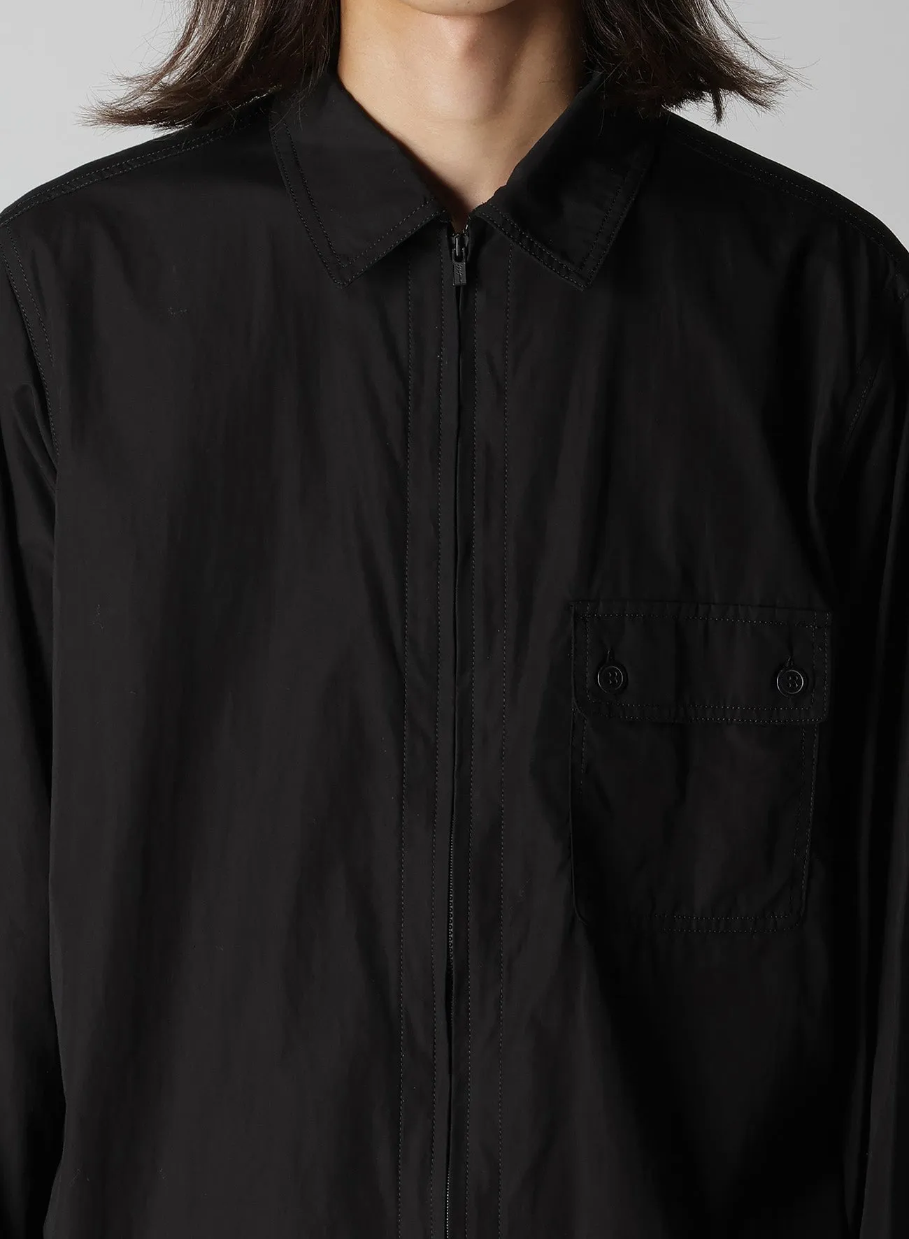 CHAIN STITCH BROAD ZIP OPEN BLOUSE sold by Yohji Yamamoto product image thumbnail 3