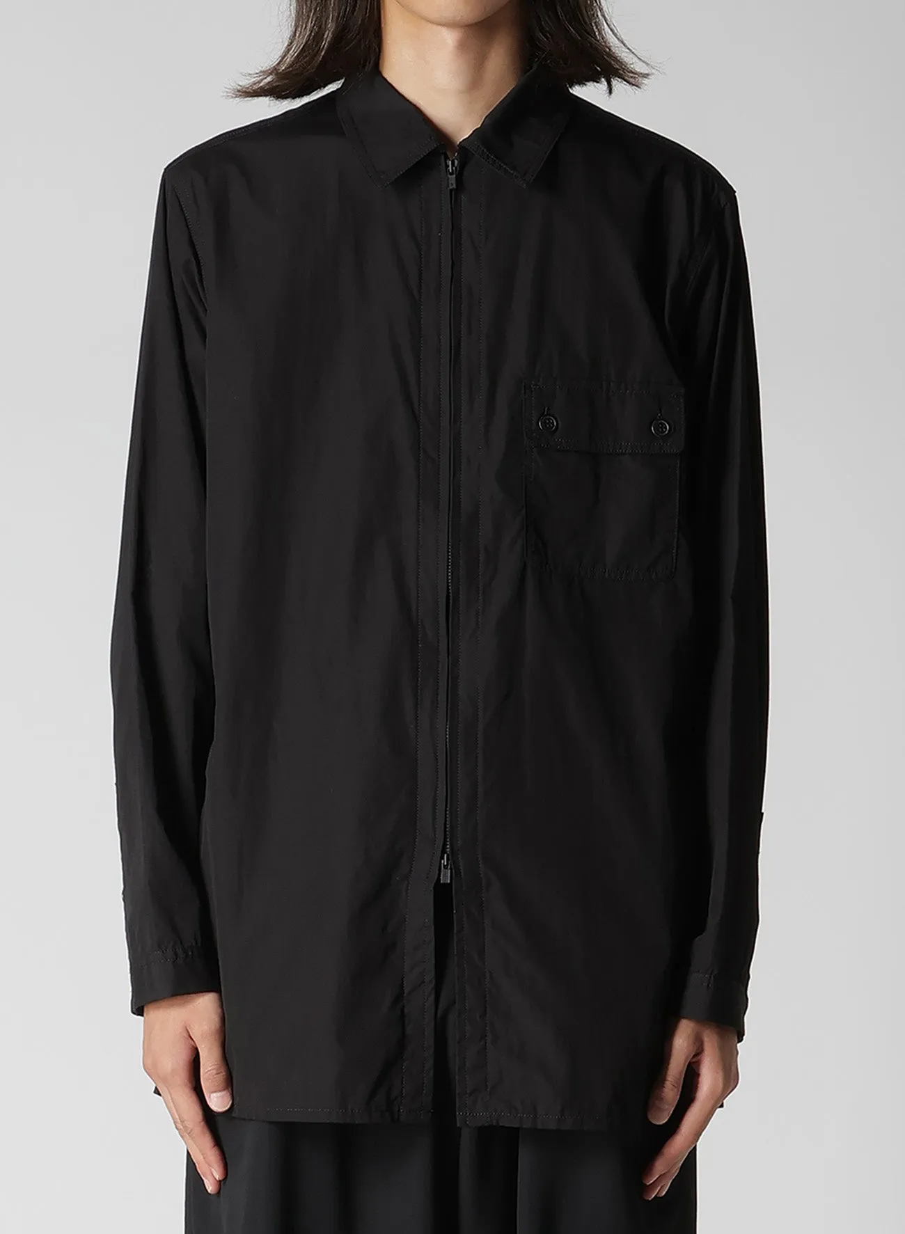 CHAIN STITCH BROAD ZIP OPEN BLOUSE sold by Yohji Yamamoto product image thumbnail 2