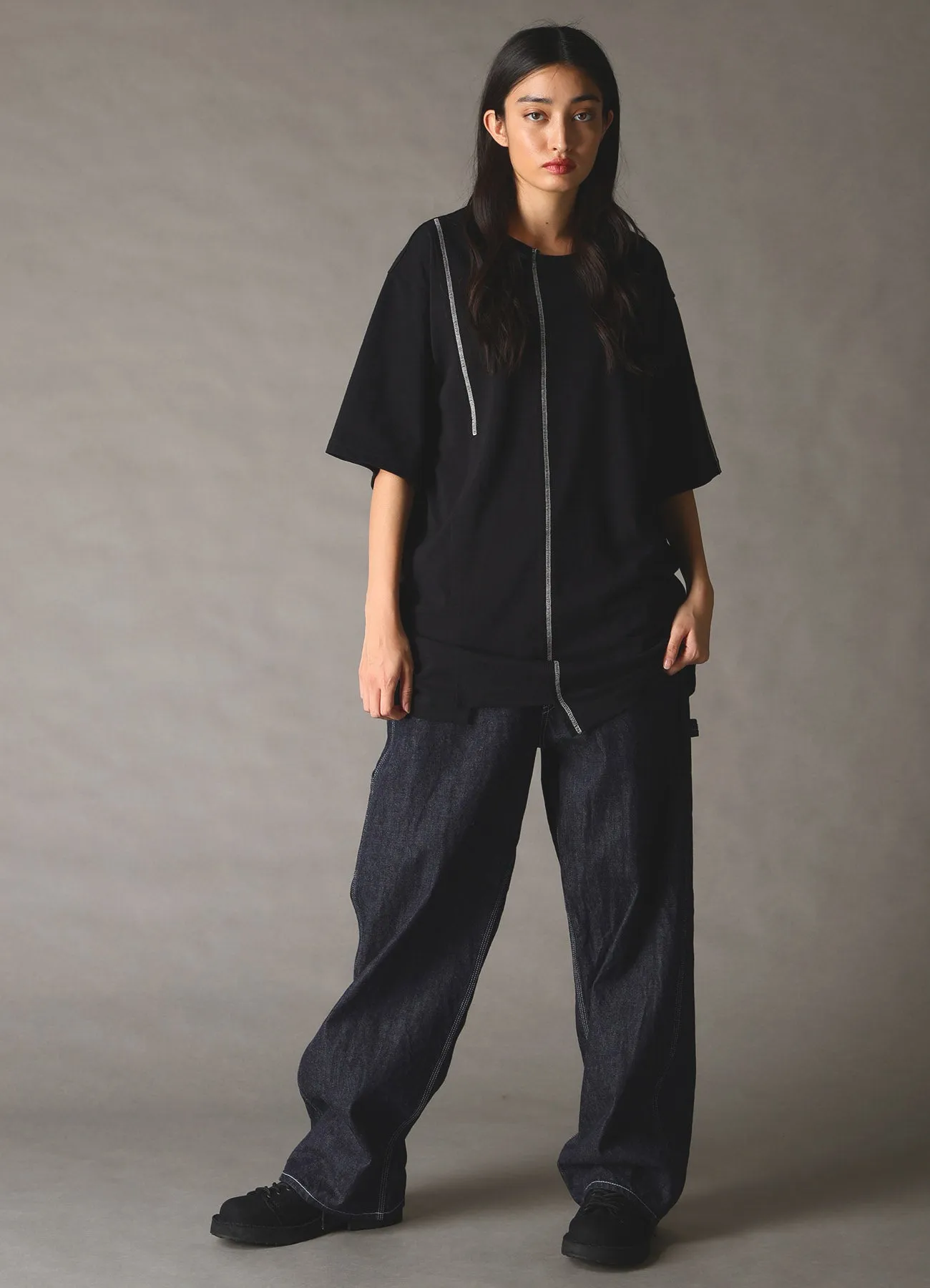 SLUB JERSEY SWITCHING T-SHIRT sold by Yohji Yamamoto product image thumbnail 4