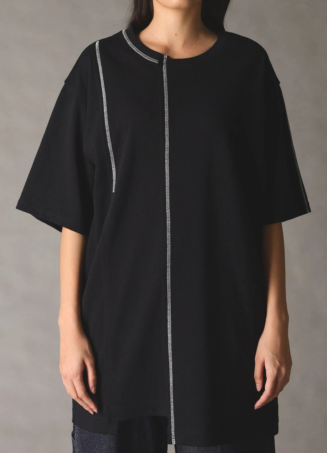 SLUB JERSEY SWITCHING T-SHIRT sold by Yohji Yamamoto product image thumbnail 5