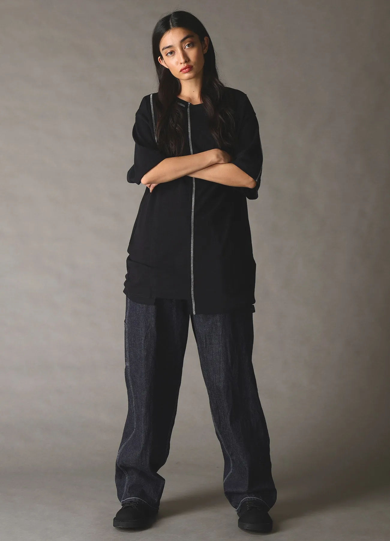 SLUB JERSEY SWITCHING T-SHIRT sold by Yohji Yamamoto product image thumbnail 3