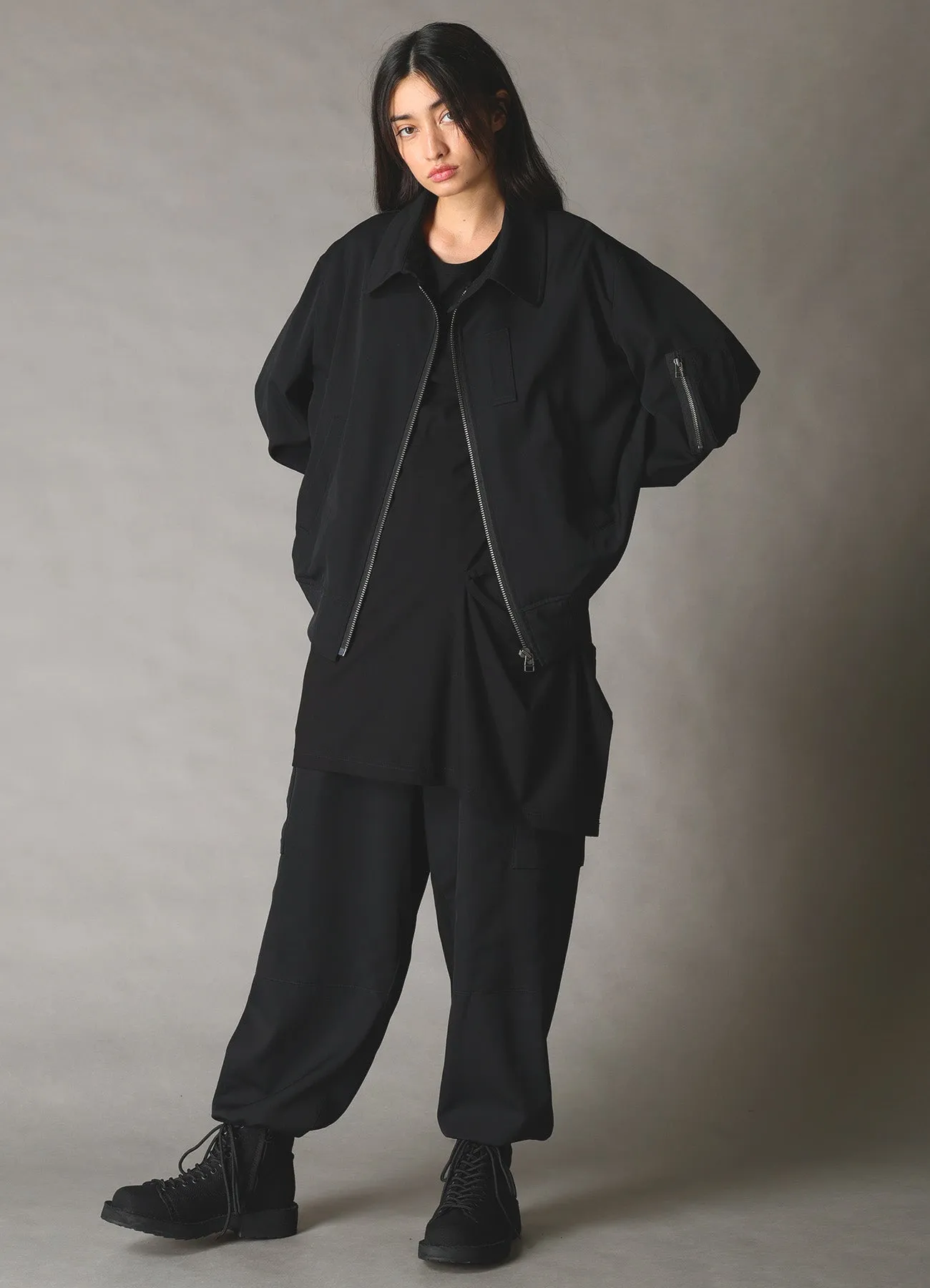 WOOL GABARDINE TAPERED CARGO PANTS sold by Yohji Yamamoto product image thumbnail 2