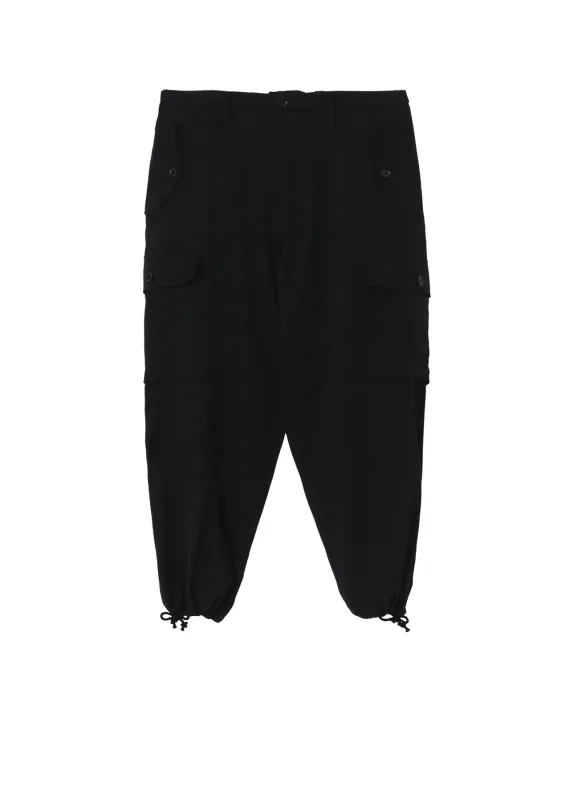 WOOL GABARDINE TAPERED CARGO PANTS sold by Yohji Yamamoto