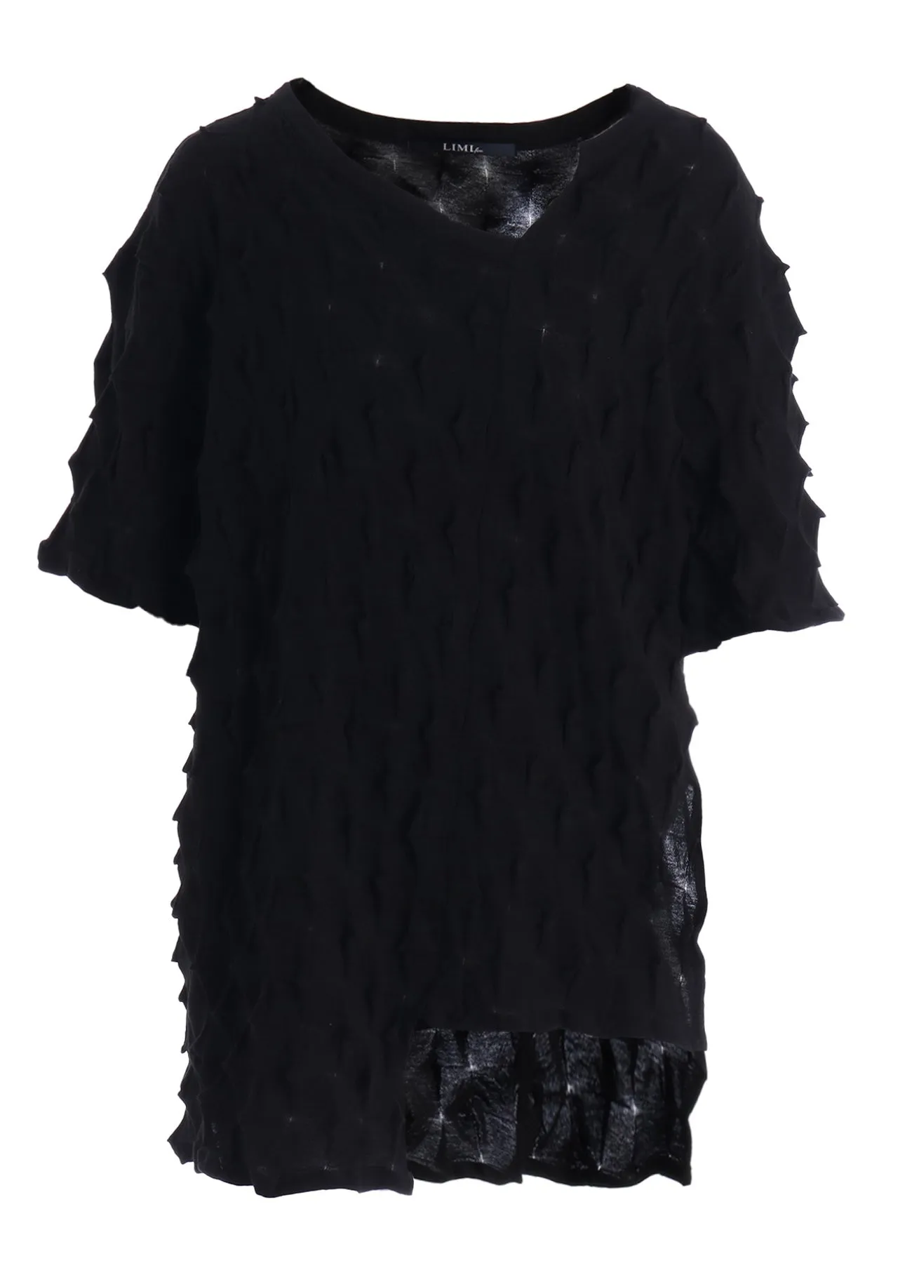 3D LINK STITCH ASYMMETRIC HALF SLEEVE TEE sold by Yohji Yamamoto product image thumbnail 2