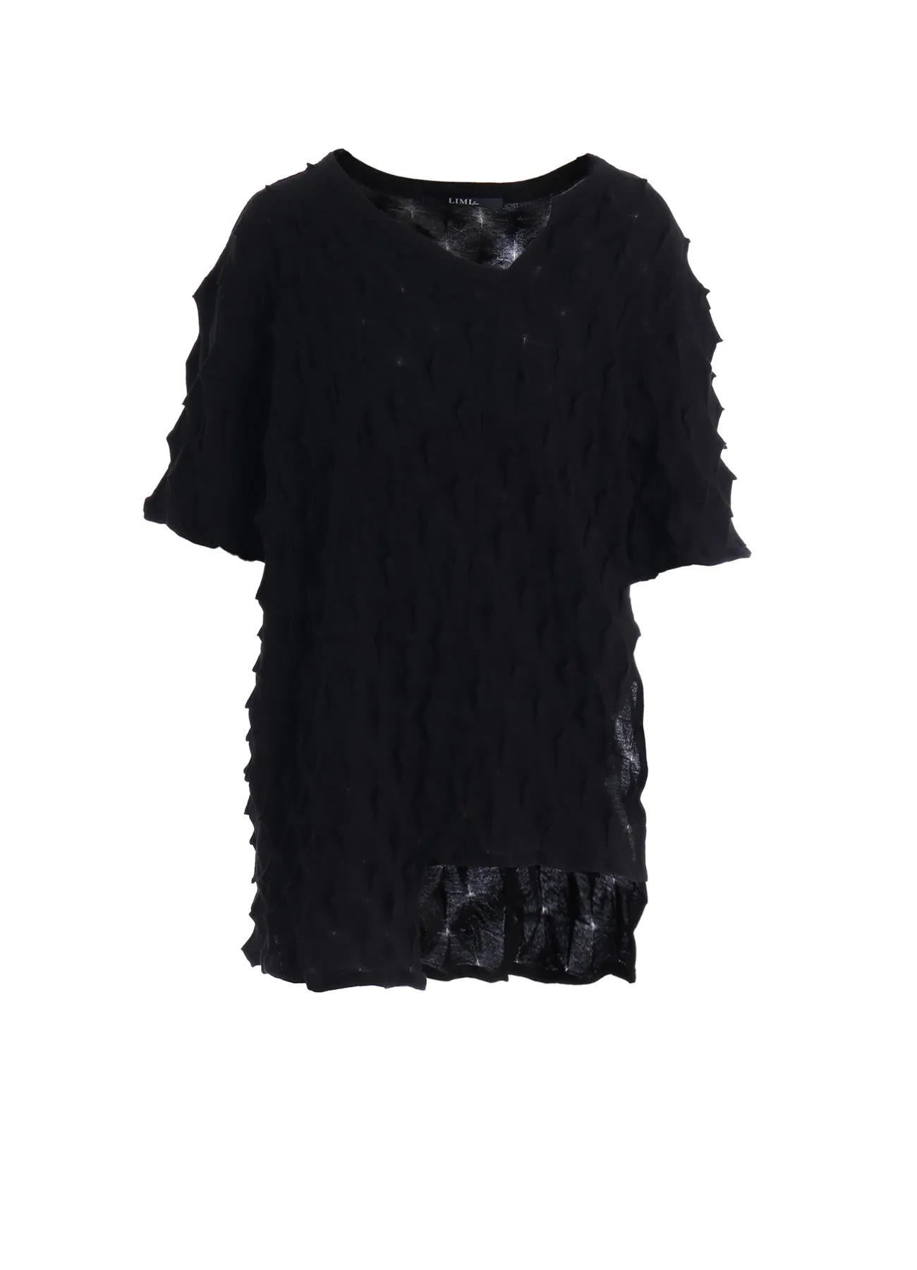 3D LINK STITCH ASYMMETRIC HALF SLEEVE TEE sold by Yohji Yamamoto