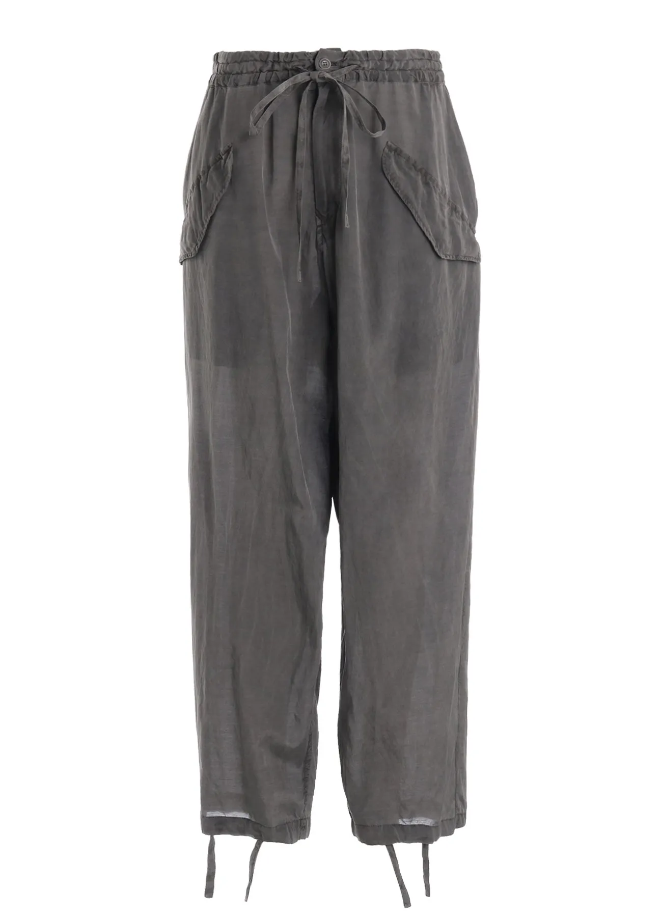 CUPRO/COTTON LAWN GARMENT DYED DRAW STRING PANTS sold by Yohji Yamamoto product image thumbnail 3