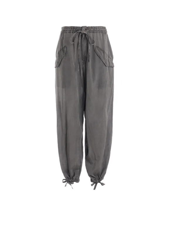 CUPRO/COTTON LAWN GARMENT DYED DRAW STRING PANTS made by Yohji Yamamoto