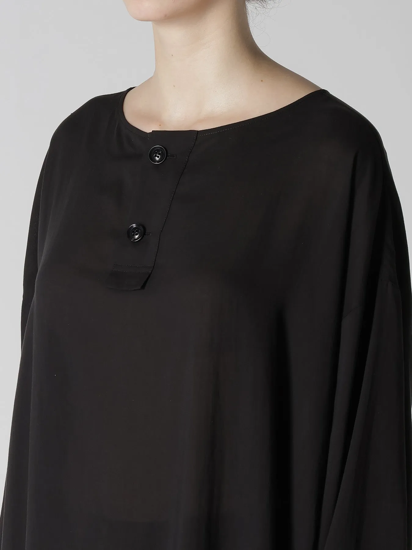 CELLULOSE LAWN HENLEY NECK PULLOVER sold by Yohji Yamamoto product image thumbnail 5