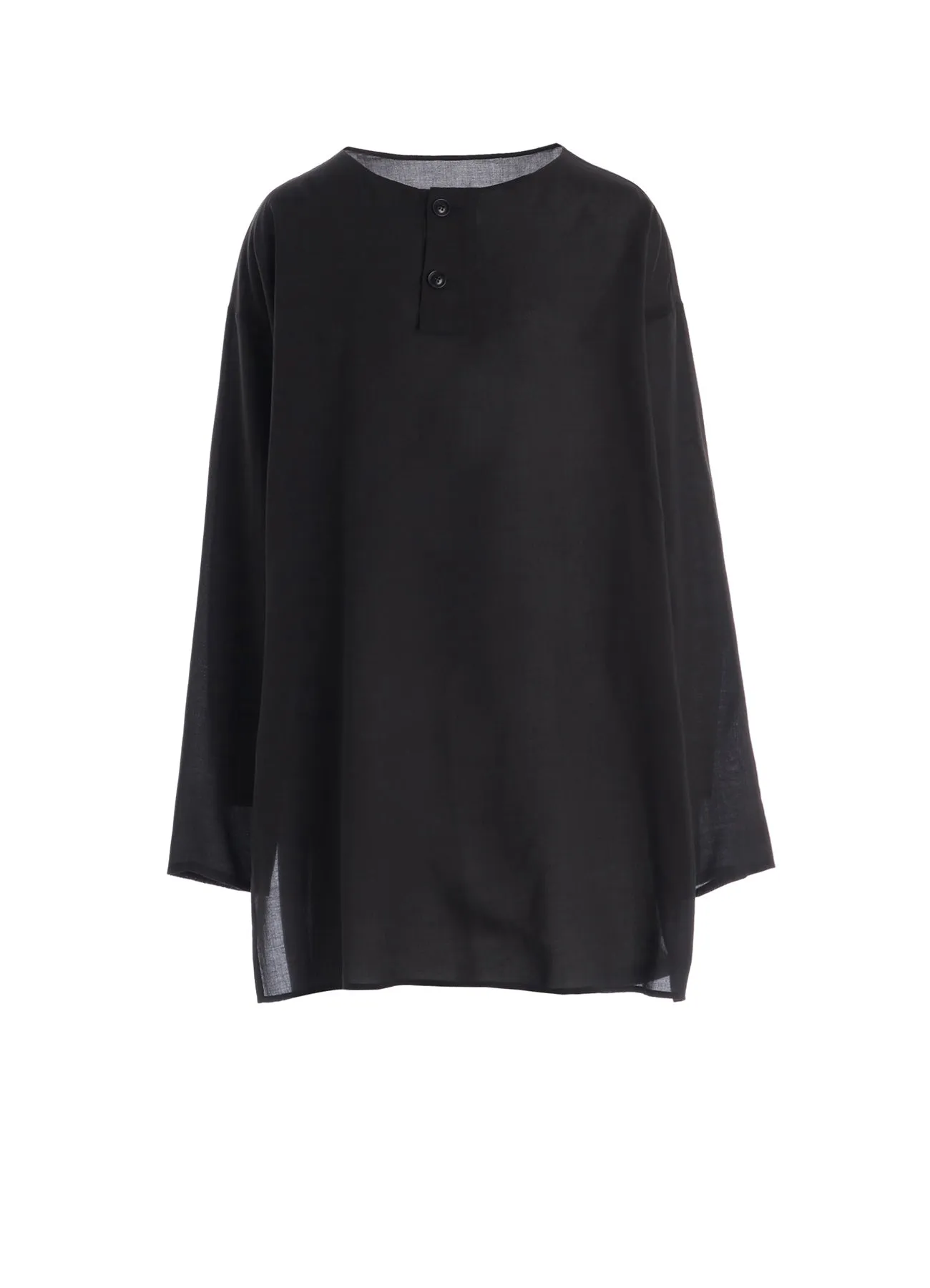 CELLULOSE LAWN HENLEY NECK PULLOVER sold by Yohji Yamamoto