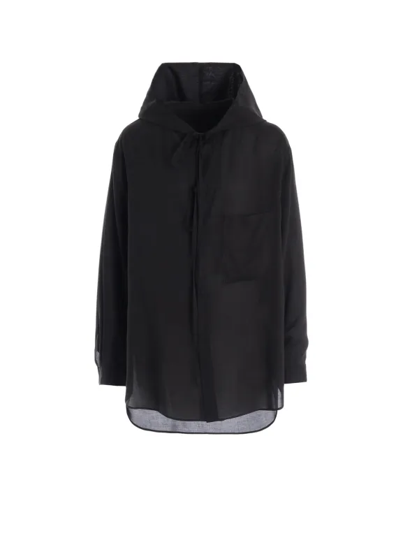 CELLULOSE LAWN HOODED BLOUSE sold by Yohji Yamamoto
