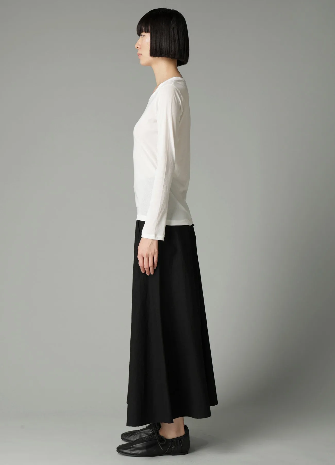 HIGH TWISTED SINGLE JERSEY LONG SLV ROUND NECK T sold by Yohji Yamamoto product image thumbnail 4