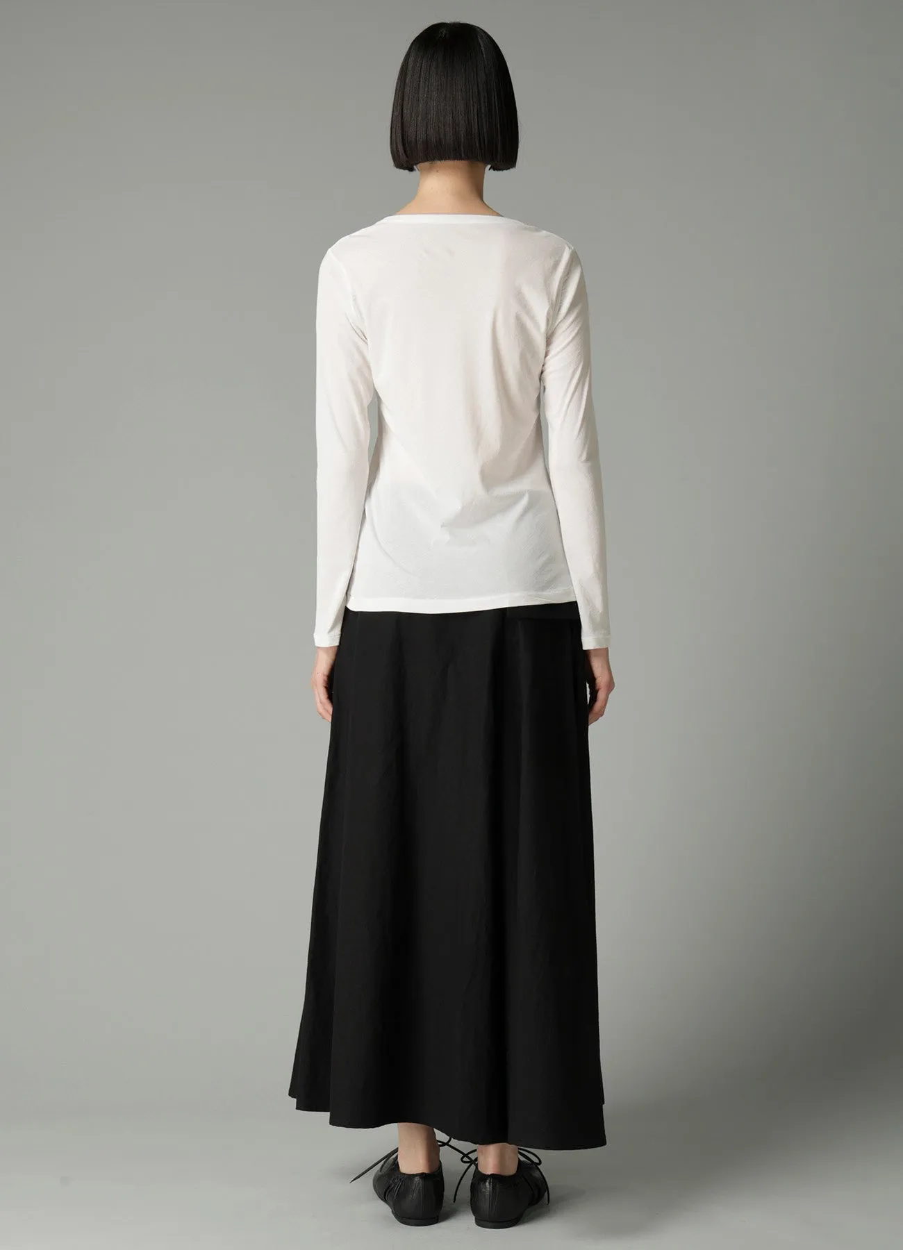 HIGH TWISTED SINGLE JERSEY LONG SLV ROUND NECK T sold by Yohji Yamamoto product image thumbnail 5