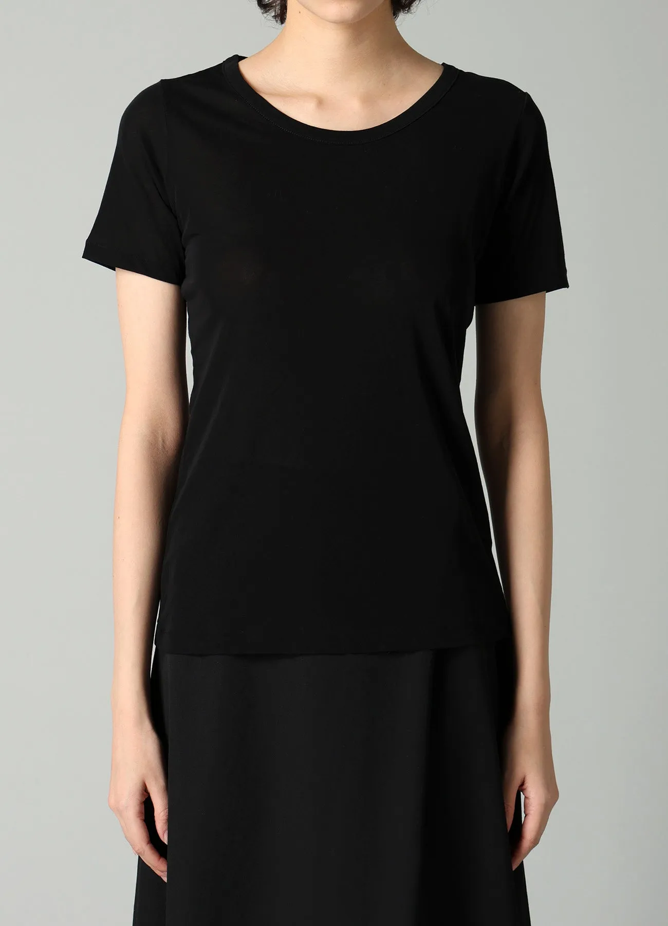 HIGH TWISTED SINGLE JERSEY SHORT SLV ROUND NECK T sold by Yohji Yamamoto product image thumbnail 5