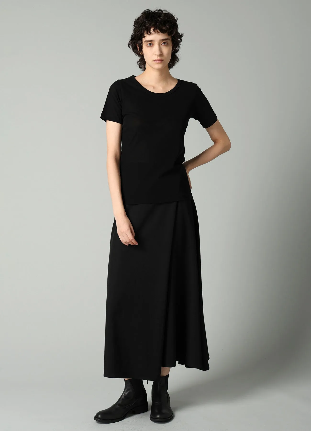 HIGH TWISTED SINGLE JERSEY SHORT SLV ROUND NECK T sold by Yohji Yamamoto product image thumbnail 2