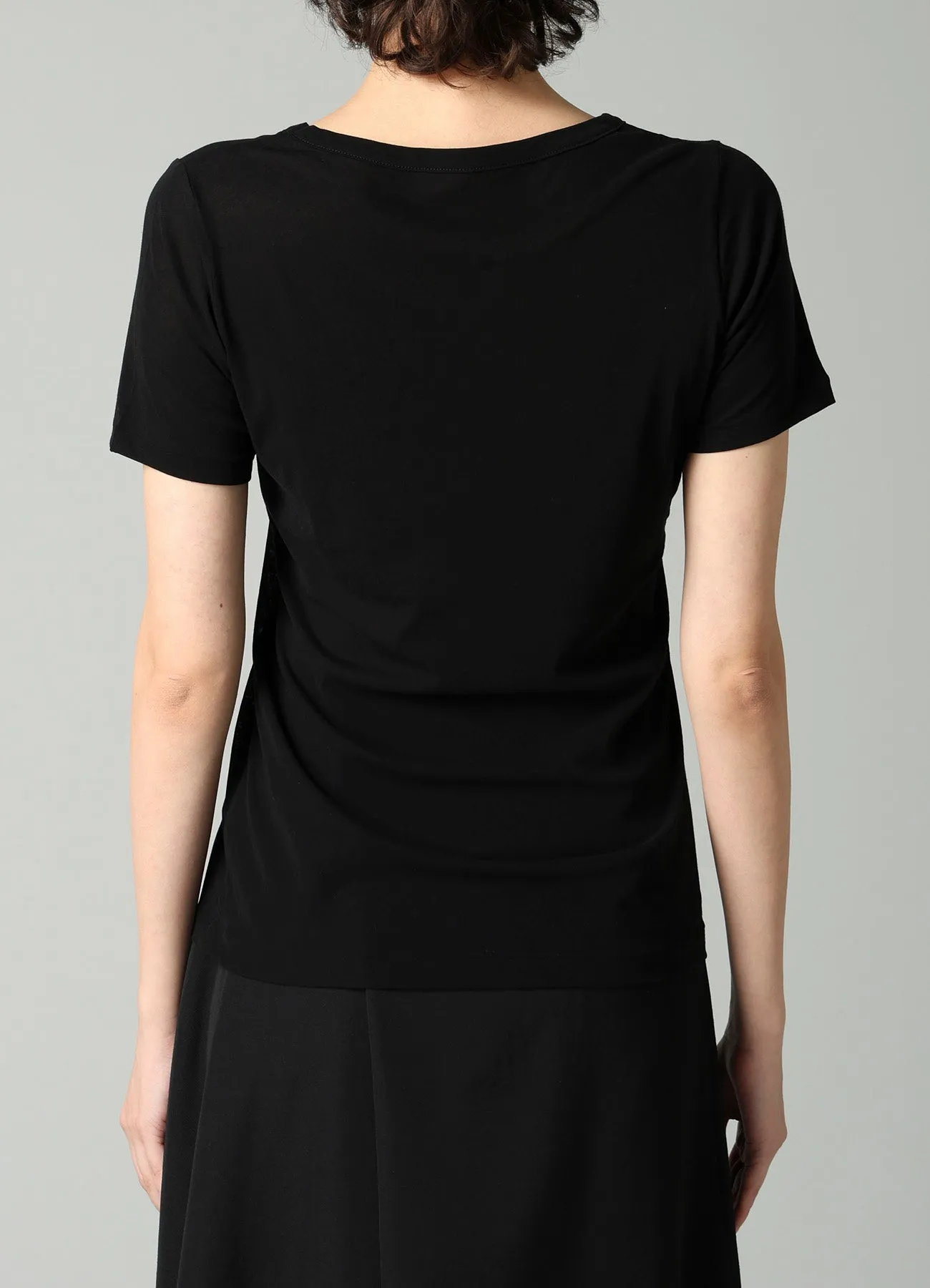 HIGH TWISTED SINGLE JERSEY SHORT SLV ROUND NECK T sold by Yohji Yamamoto product image thumbnail 4