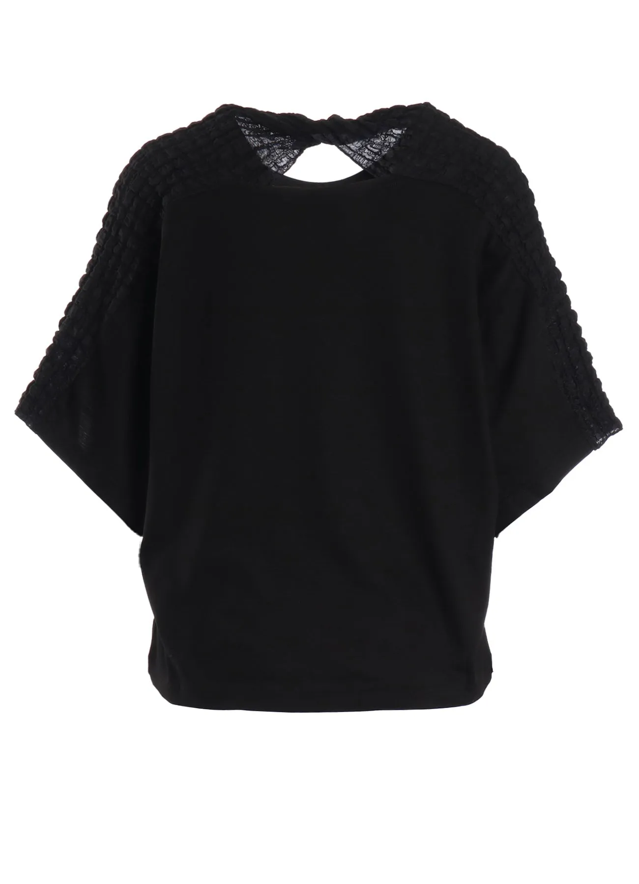 SINGLE JERSEY+SHRINKED LACE BACK TWIST DETAIL TEE sold by Yohji Yamamoto product image thumbnail 3