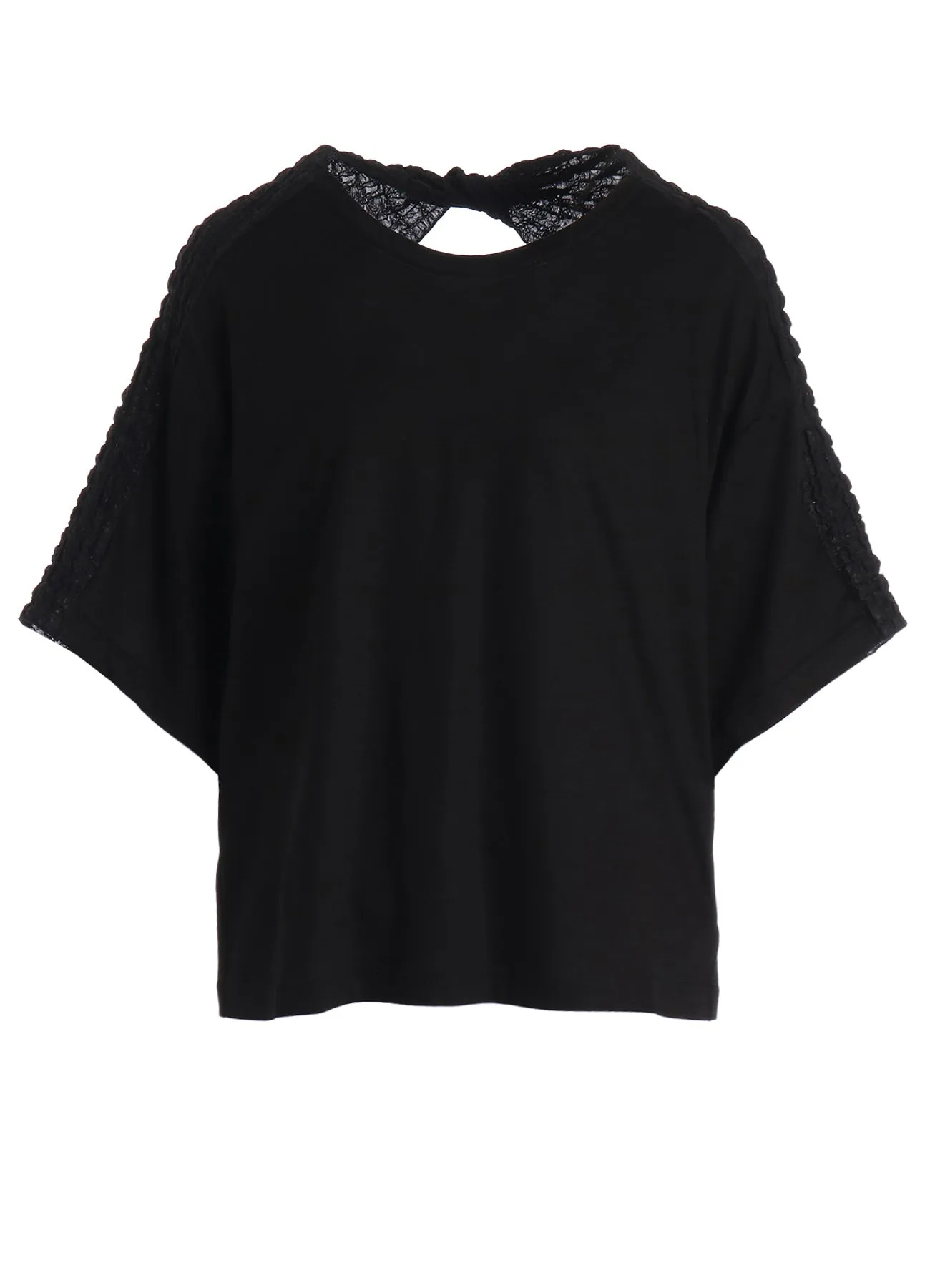 SINGLE JERSEY+SHRINKED LACE BACK TWIST DETAIL TEE sold by Yohji Yamamoto product image thumbnail 2