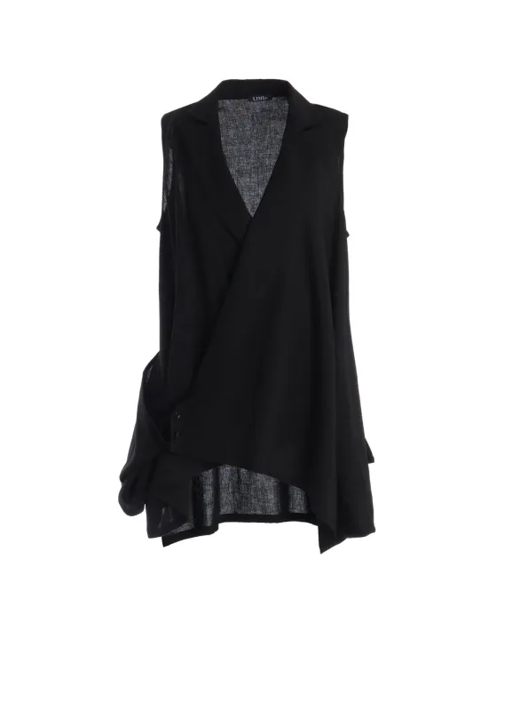 CELLULOSE/ LINEN LAWN WRAP JACKET made by Yohji Yamamoto