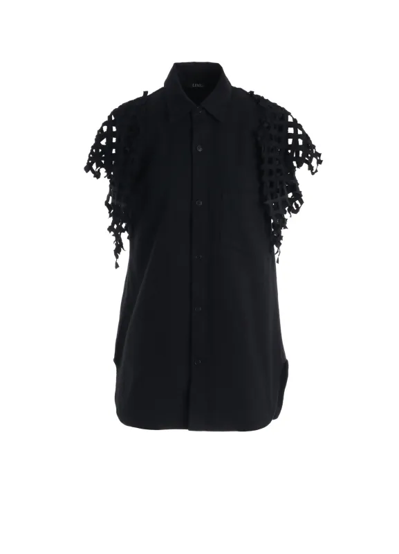 BLACK DENIM DESIGNED SLEEVE BLOUSE B made by Yohji Yamamoto