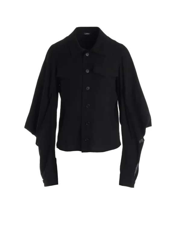 CELLULOSE/ LINEN LAWN DESIGNED SLEEVE JACKET A made by Yohji Yamamoto