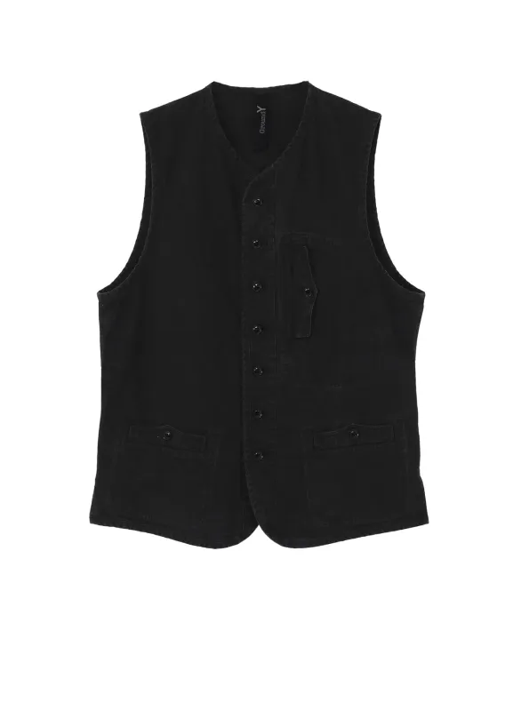 COTTON RIP PRODUCT PIGMENT DYED PIPING VEST made by Yohji Yamamoto