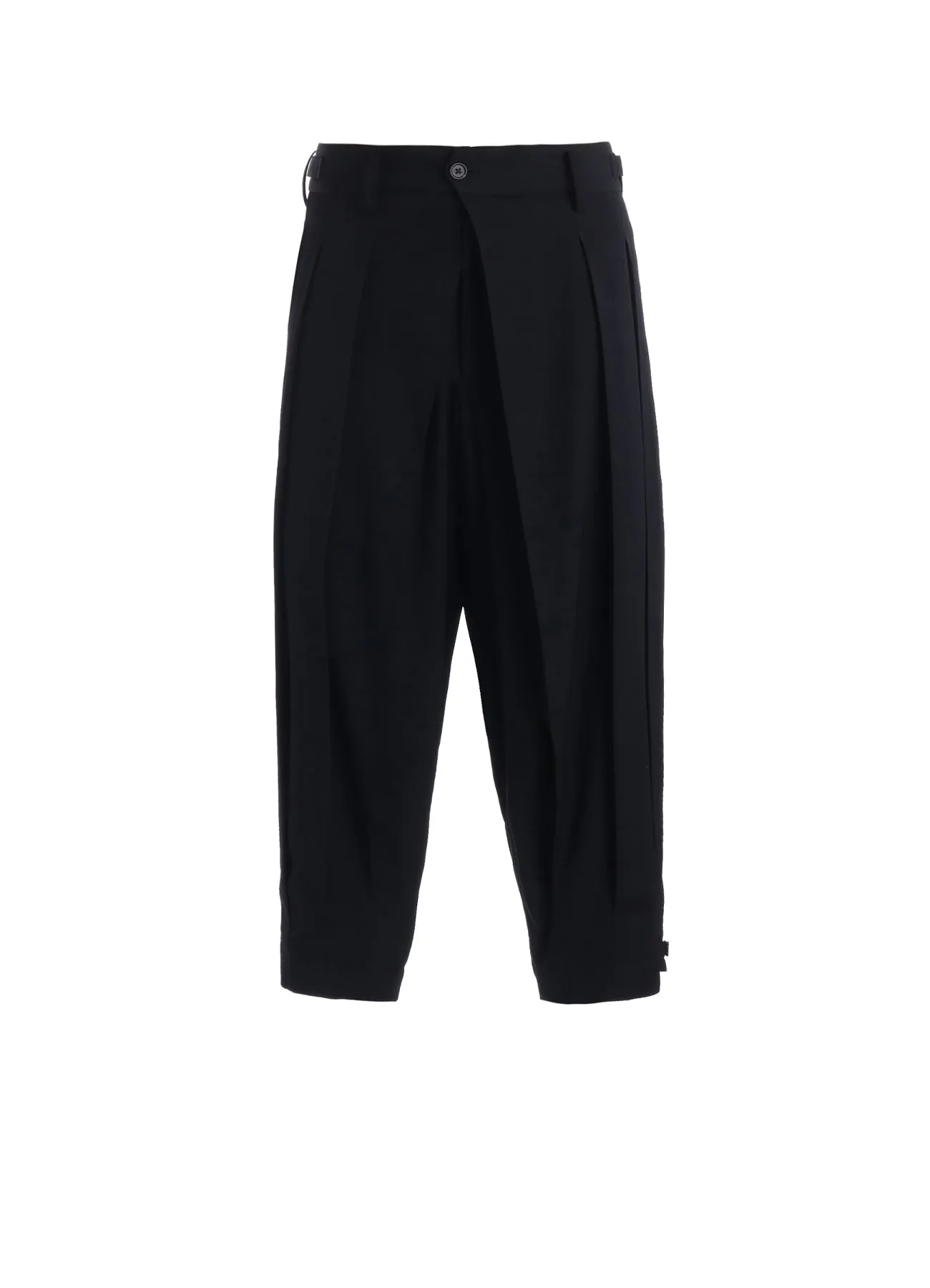 WASHER WOOL GABARDINE PLEATED PANTS sold by Yohji Yamamoto