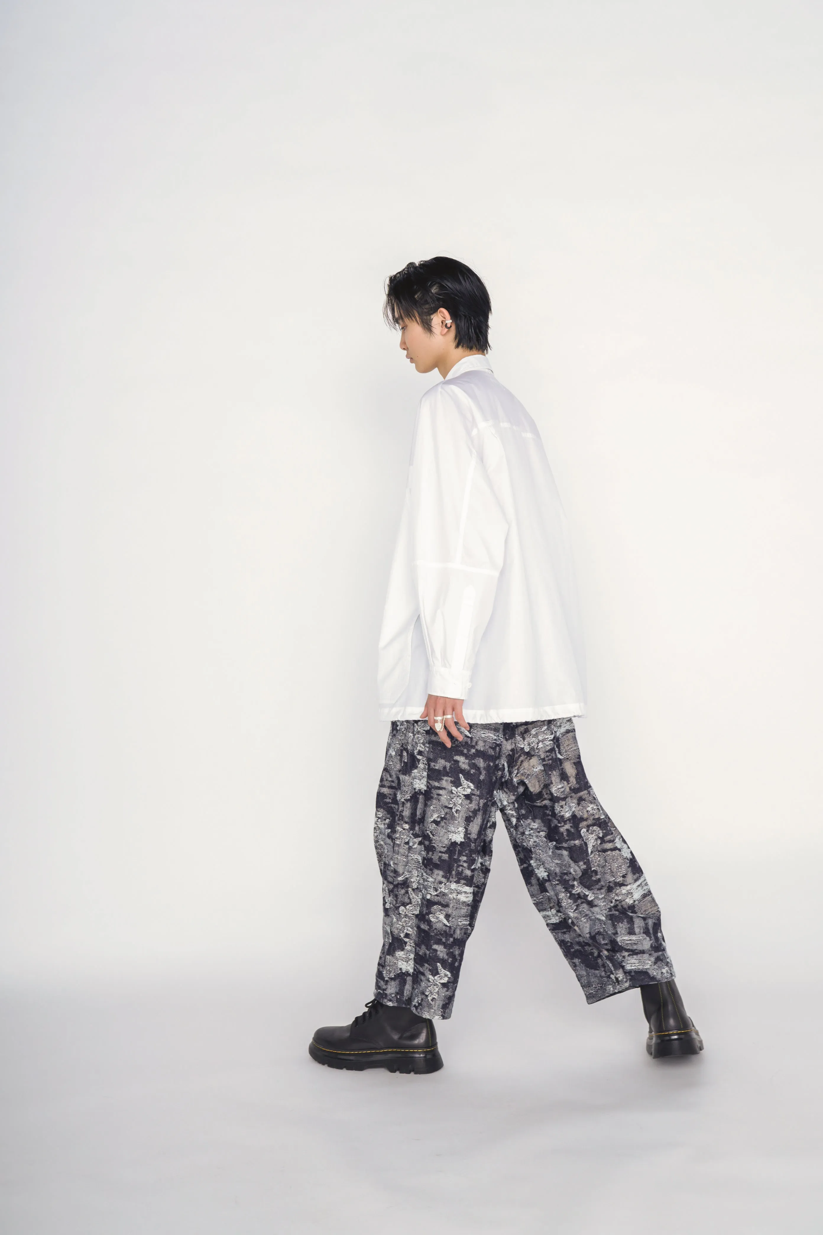 JACQUARD DENIM 2-TUCK PANTS sold by Yohji Yamamoto product image thumbnail 5