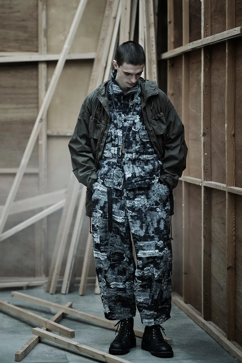 JACQUARD DENIM 2-TUCK PANTS sold by Yohji Yamamoto product image thumbnail 2