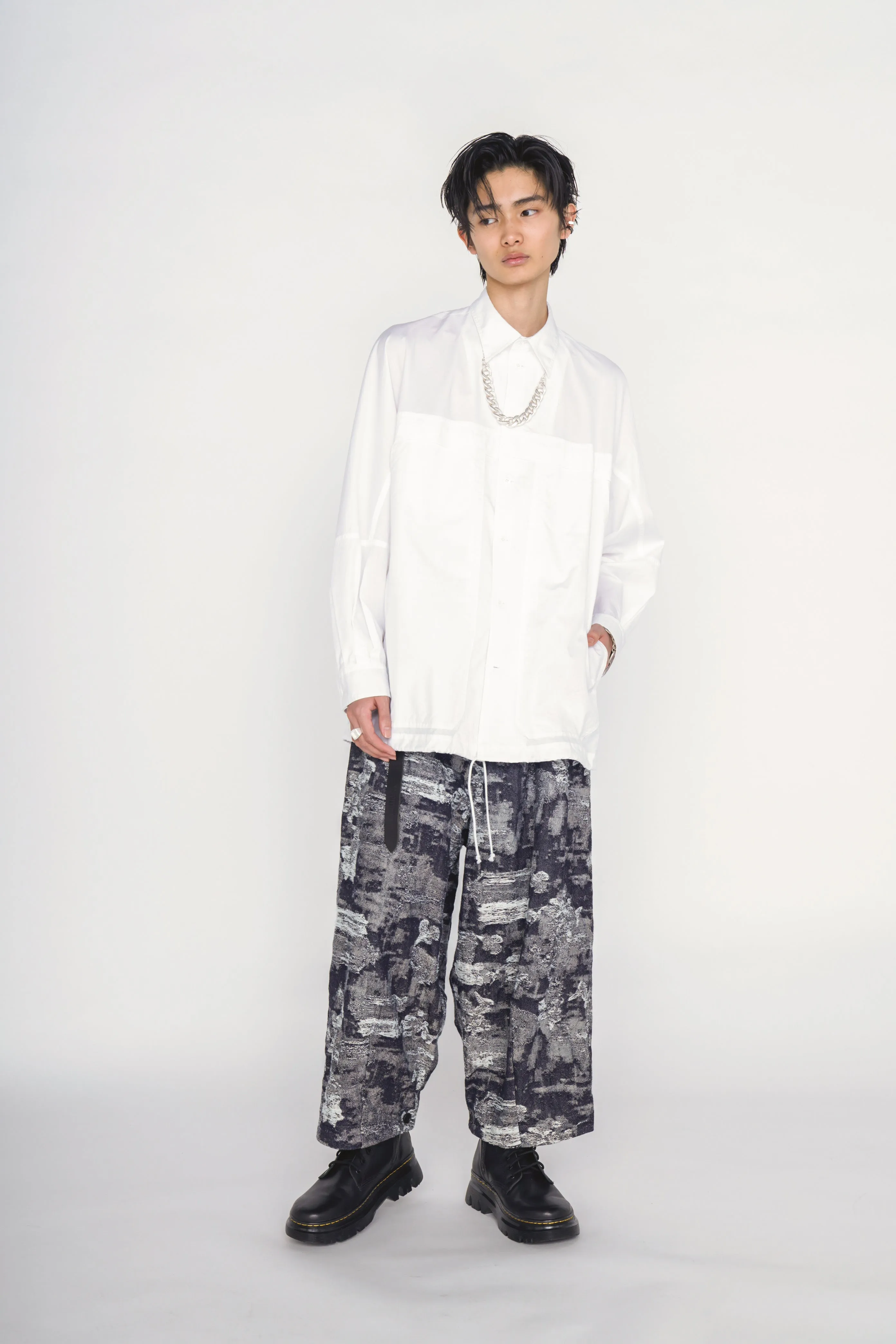 JACQUARD DENIM 2-TUCK PANTS sold by Yohji Yamamoto product image thumbnail 3