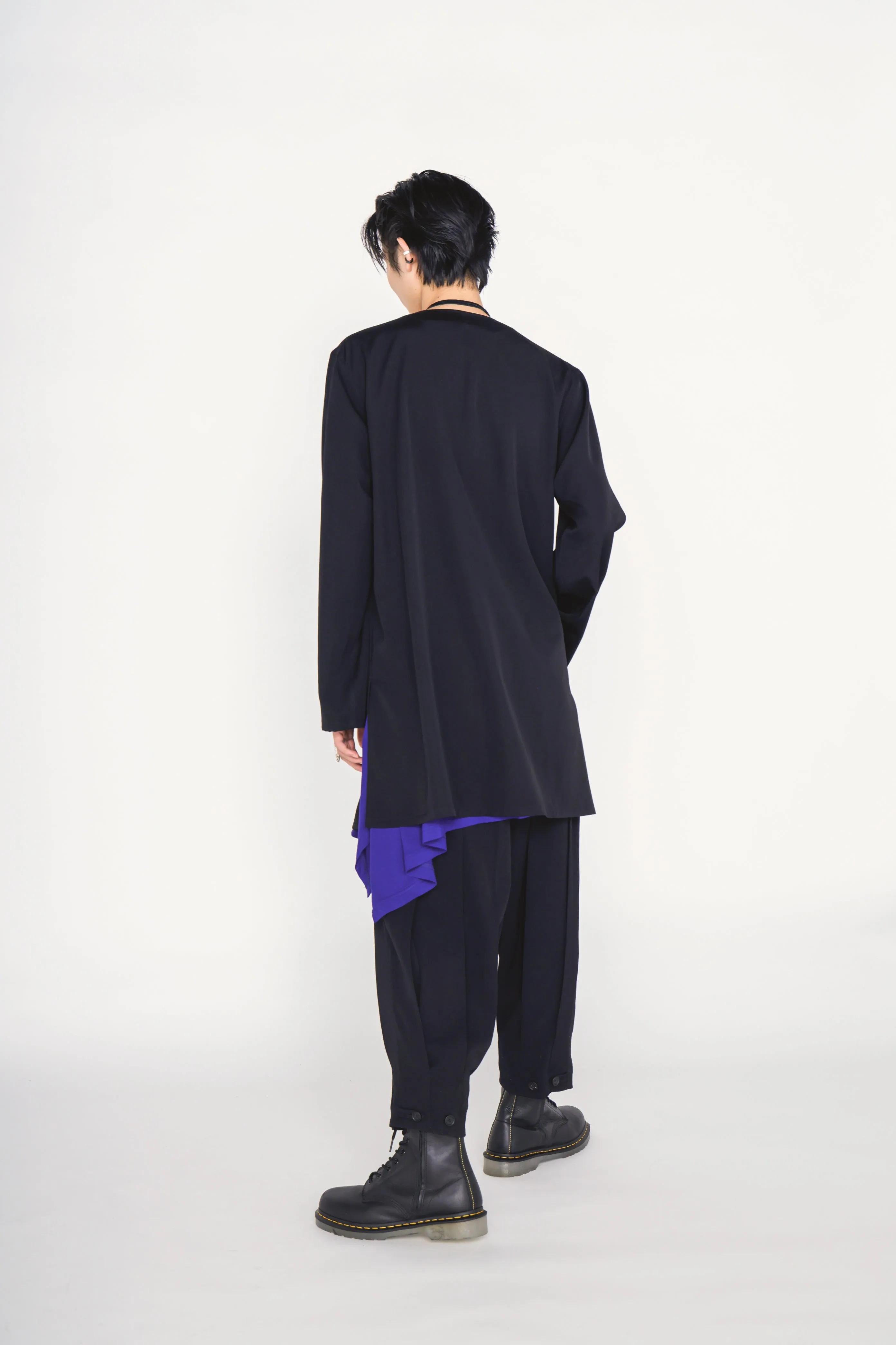 WASHER WOOL GABARDINE COLLARLESS LONG JACKET sold by Yohji Yamamoto product image thumbnail 4
