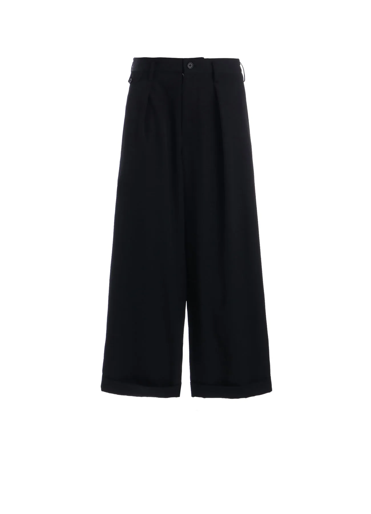 WASHER WOOL GABARDINE CINCH BACK BAGGY PANTS sold by Yohji Yamamoto
