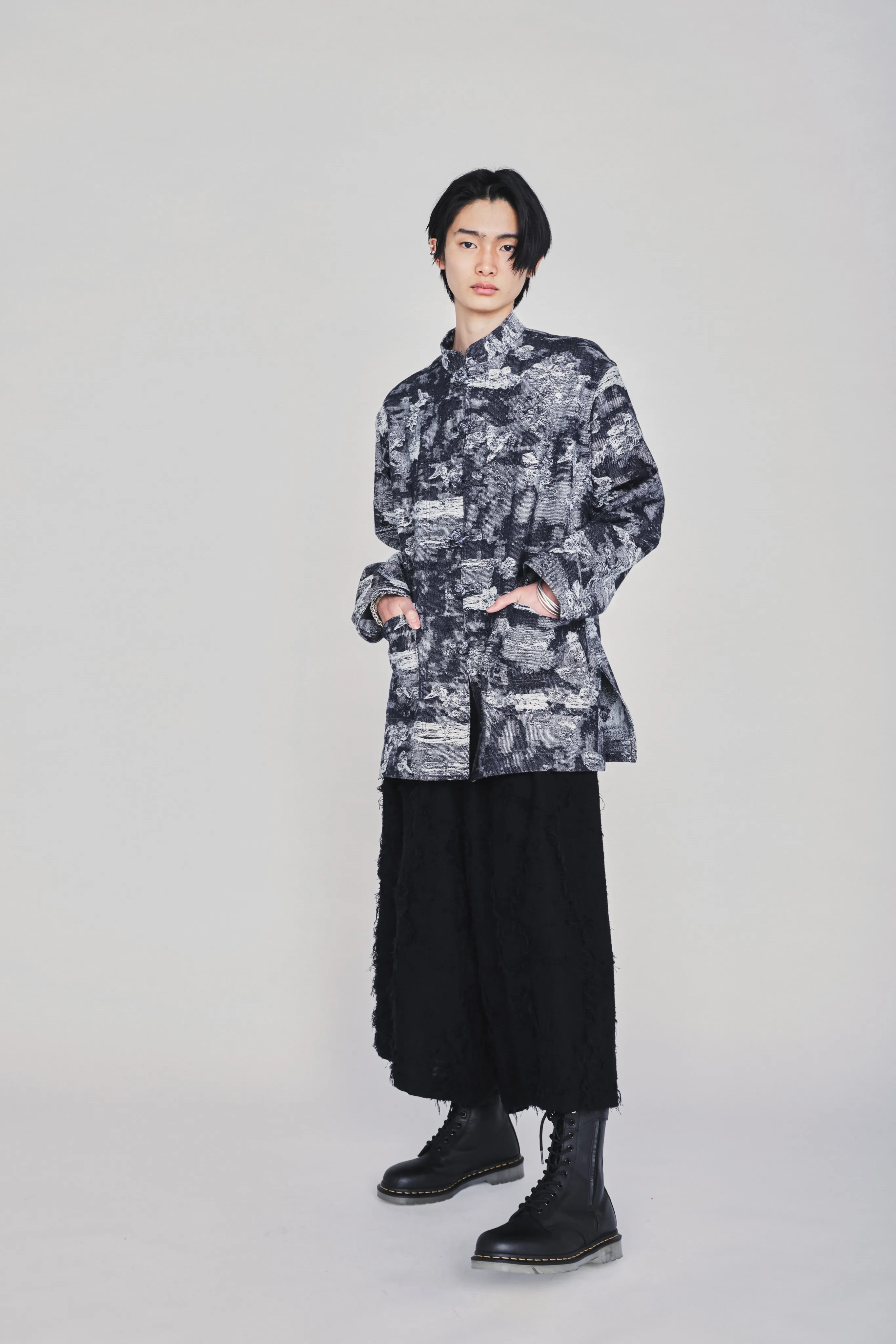 JACQUARD DENIM CHINA JACKET sold by Yohji Yamamoto product image thumbnail 3