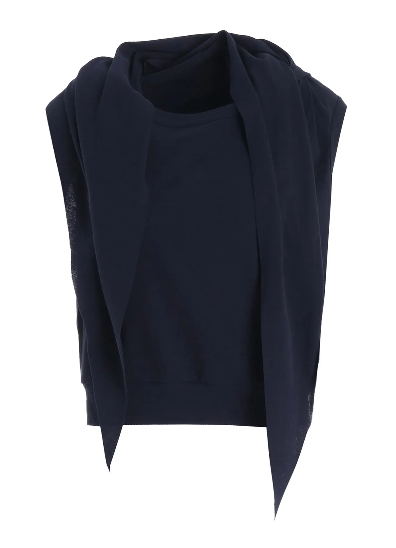 COTTON GAUZE FRAISE DRAPE TIE SLEEVELESS TEE sold by Yohji Yamamoto product image thumbnail 2