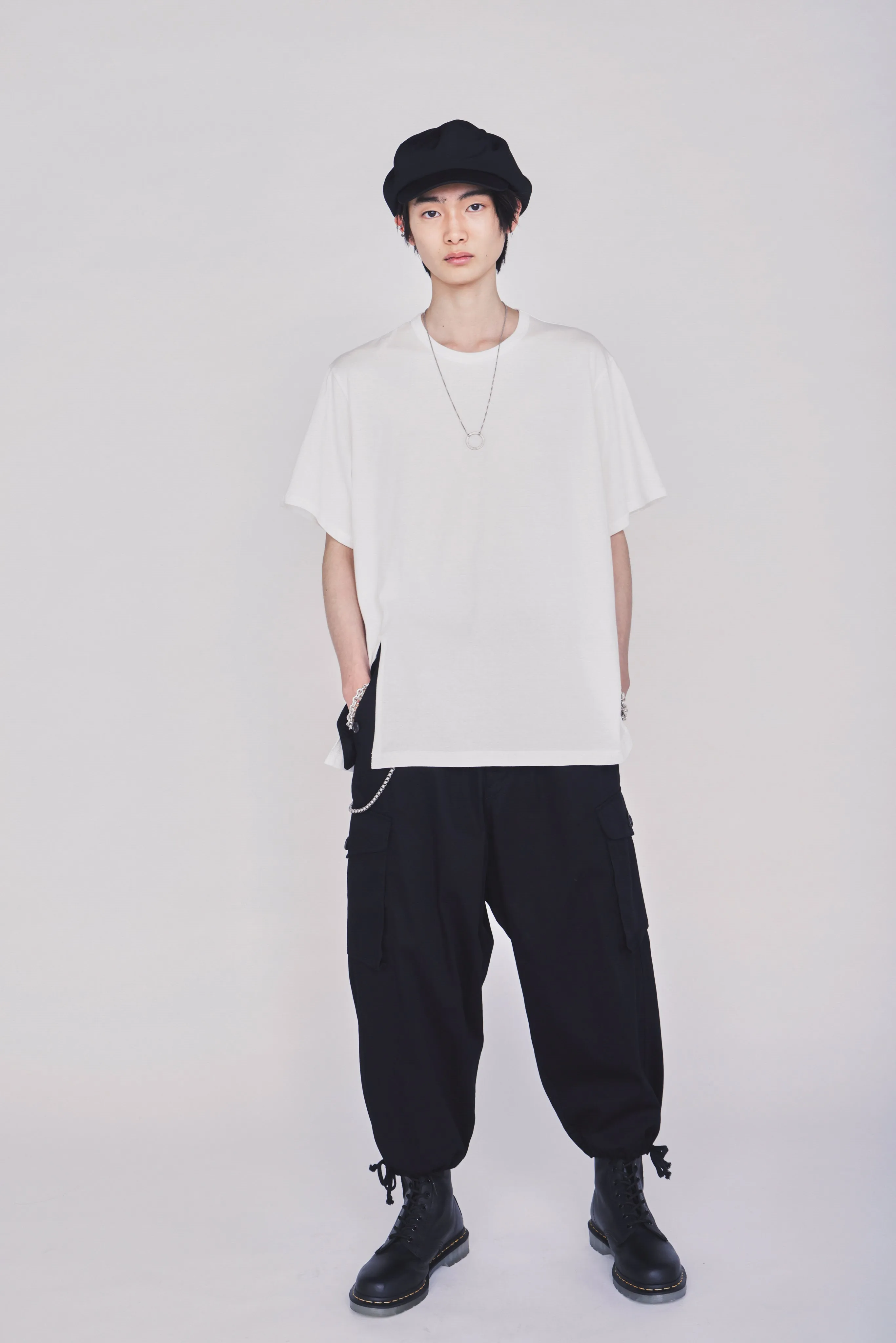 30/COTTON JERSEY FRONT SLIT T-SHIRT sold by Yohji Yamamoto product image thumbnail 2