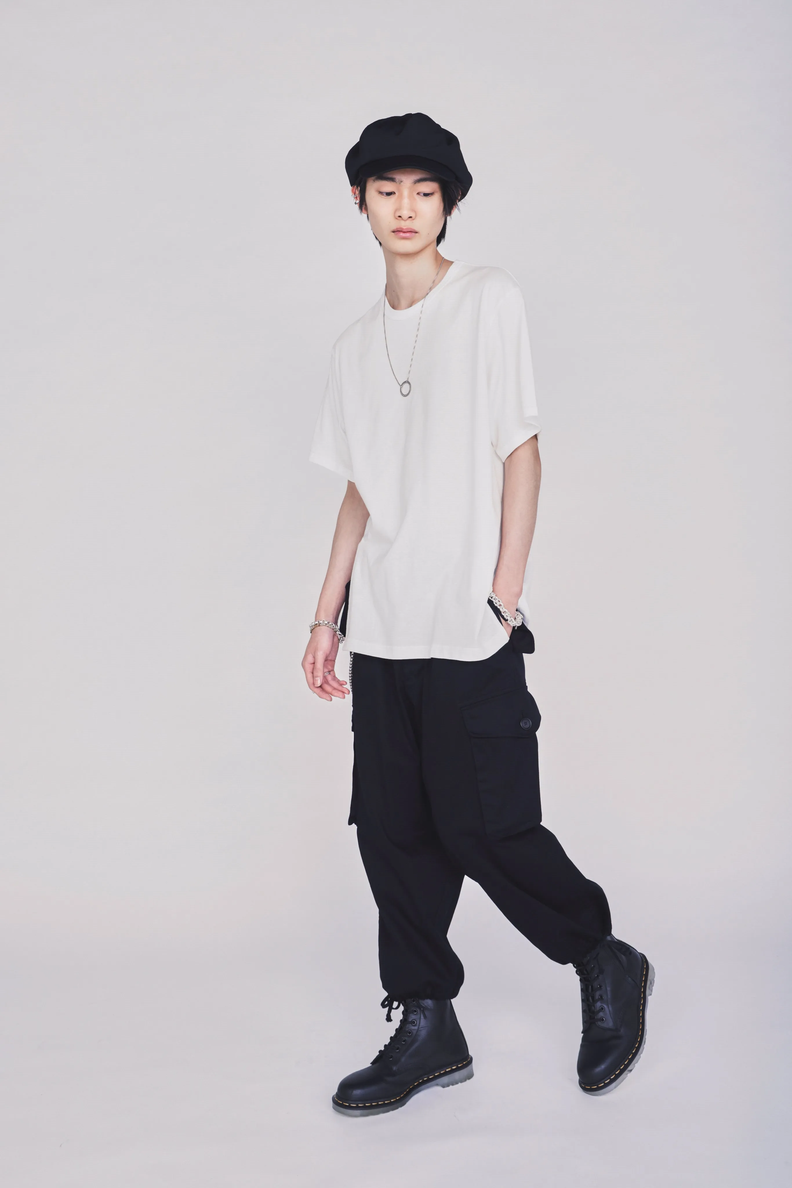 30/COTTON JERSEY FRONT SLIT T-SHIRT sold by Yohji Yamamoto product image thumbnail 3