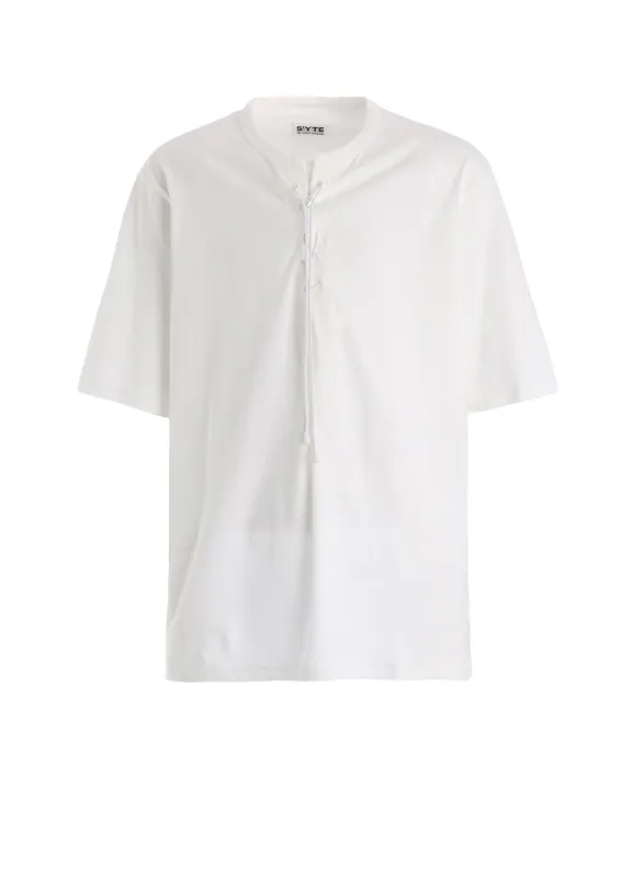 30/COTTON JERSEY LACE-UP T-SHIRT made by Yohji Yamamoto